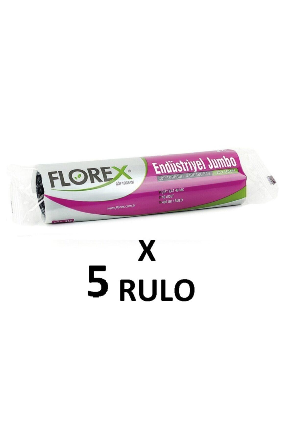 coverest Florex Standart Endüstriyel Jumbo ( 80x110 Cm ) Siyah Çöp Poşeti 5 Rulo 10*5=50 Adet