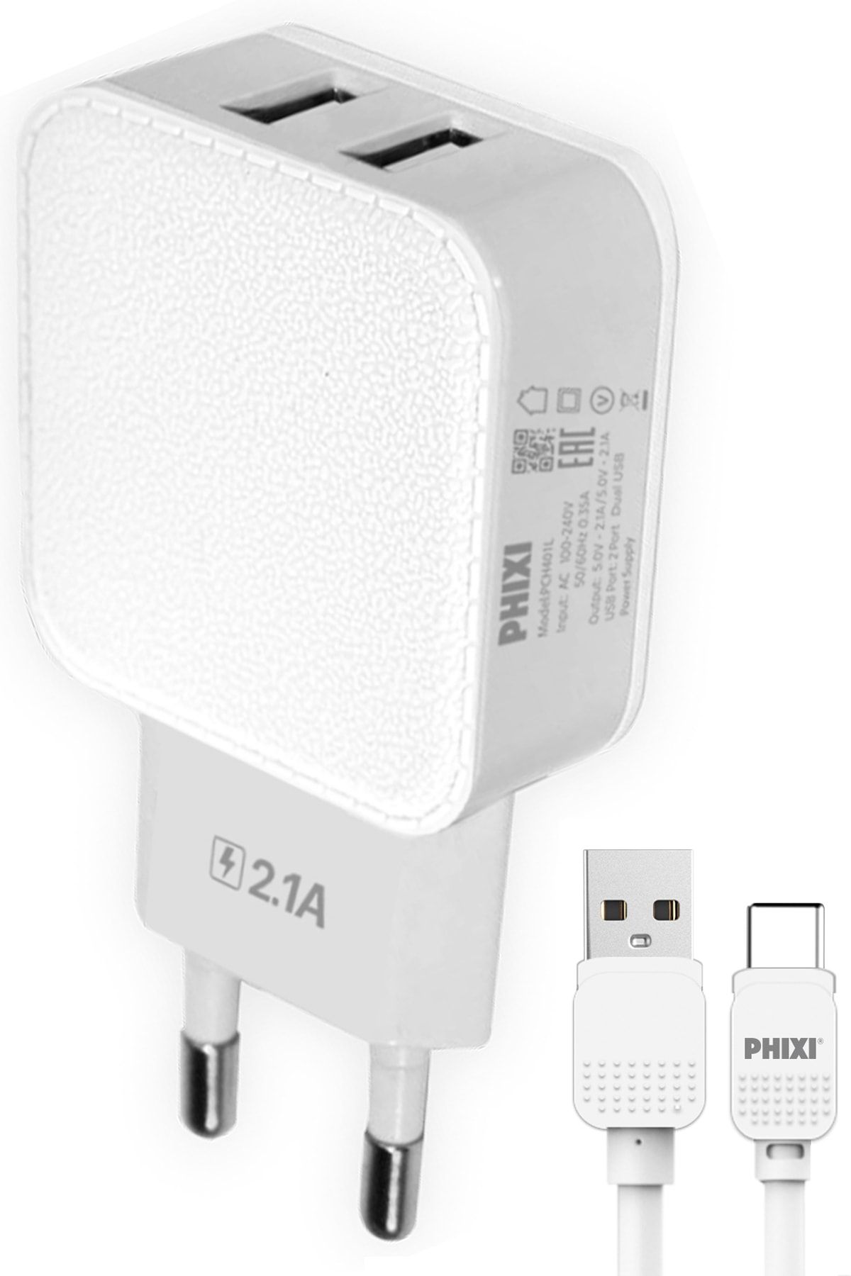Samsung Galaxy A31 A32 A40 A41 A50 A51 A52 A71 Şarj Aleti Type C Şarj Aleti Çift Çıkışlı -- Pch40