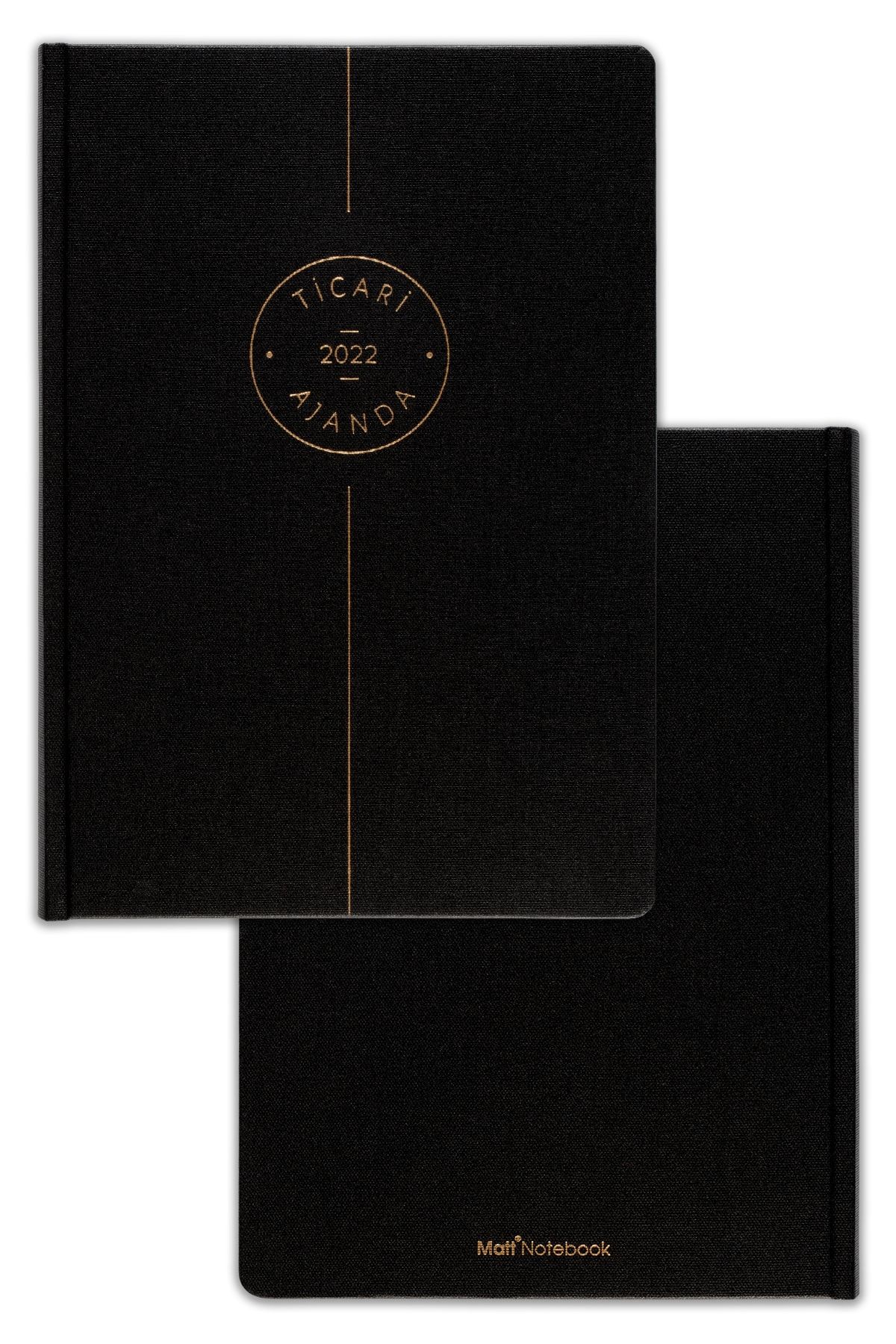 Matt Notebook 2022 Yılı Ticari Kasa Ajanda Tam Gün Siyah