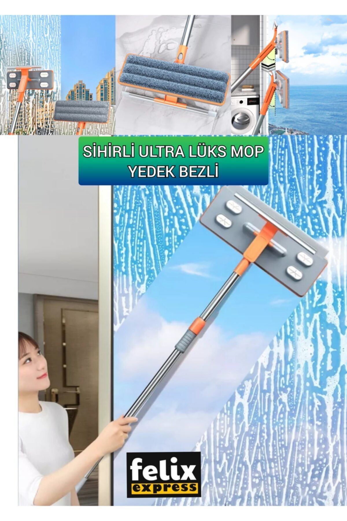 felix express Pratik Çift Taraflı Renkli Cam Silme Aparatı