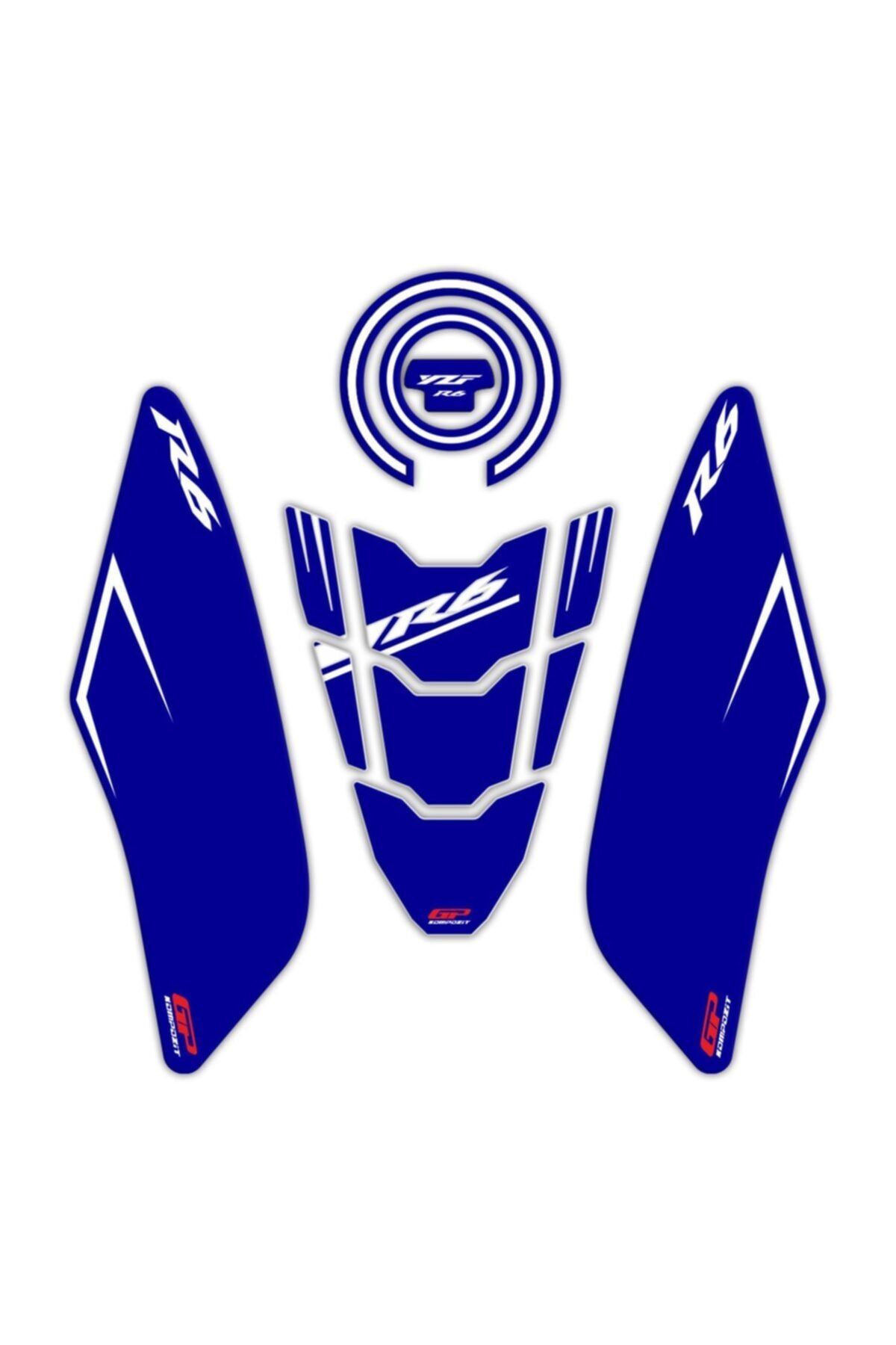 GP KOMPOZİT Yamaha R6 2017-2021 Uyumlu Tank Pad Seti Mavi