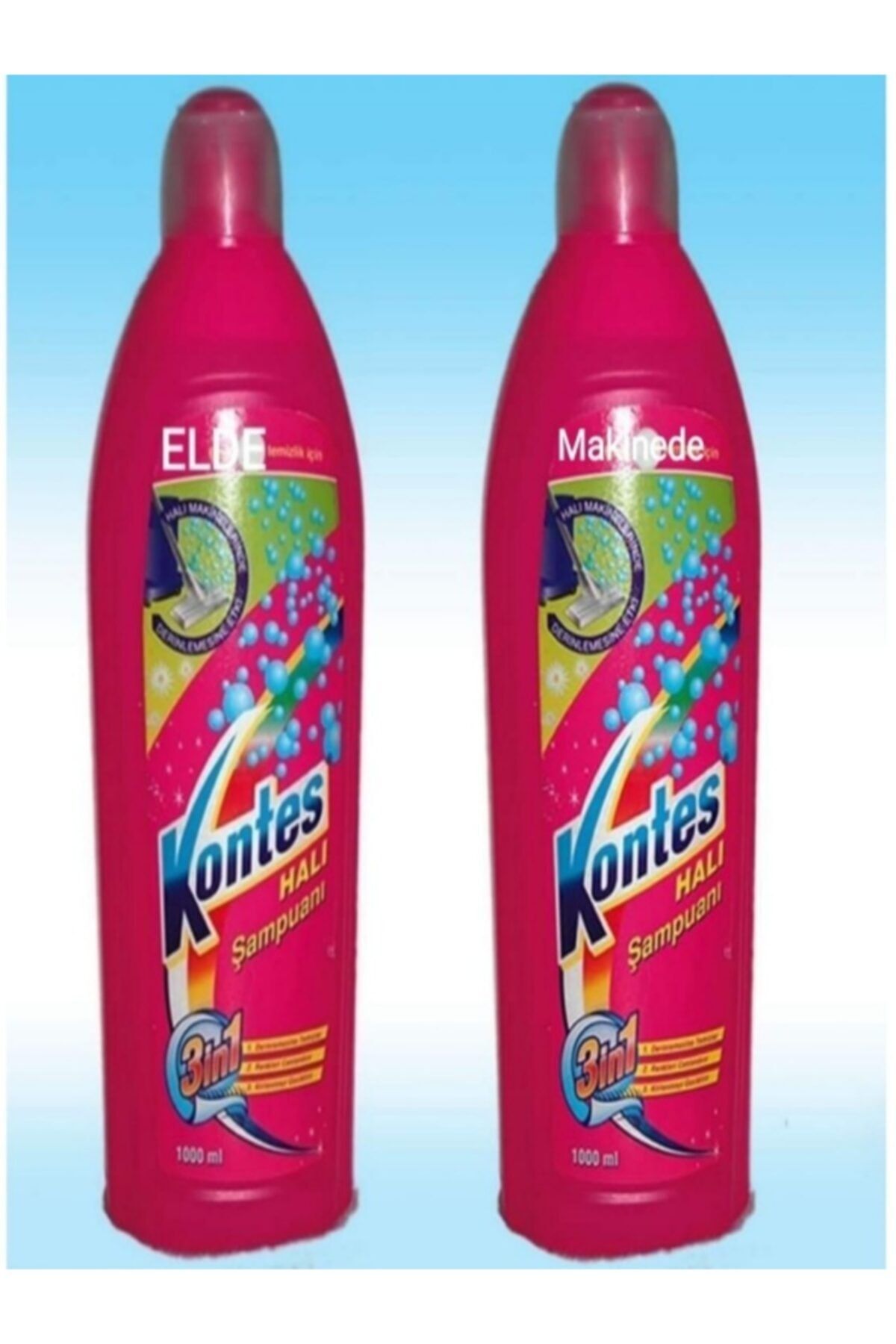 Kontes Halı Şampuanı Elde 1000 Ml + Halı Şampuanı Makinede 1000 Ml Ikili Kampanya