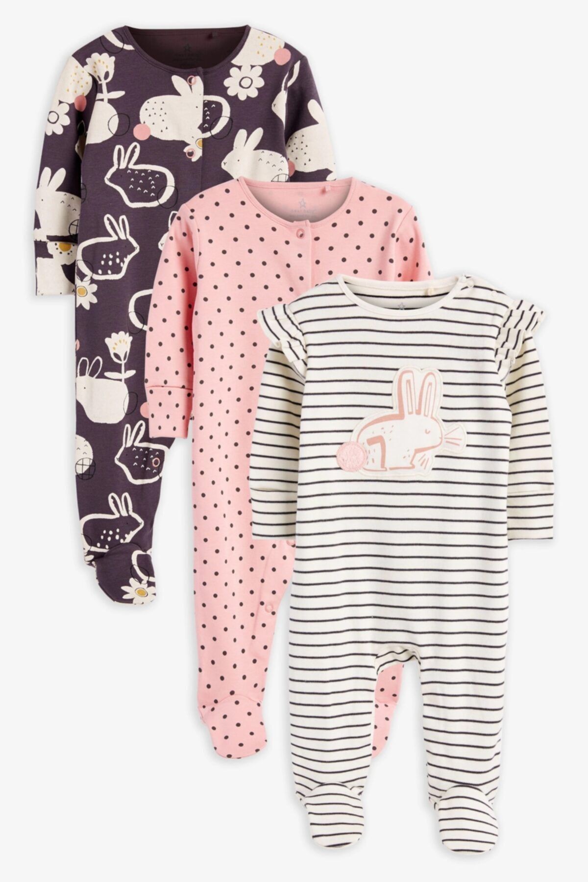 Next Baby 3'lü Tavşanlı Tulum Seti