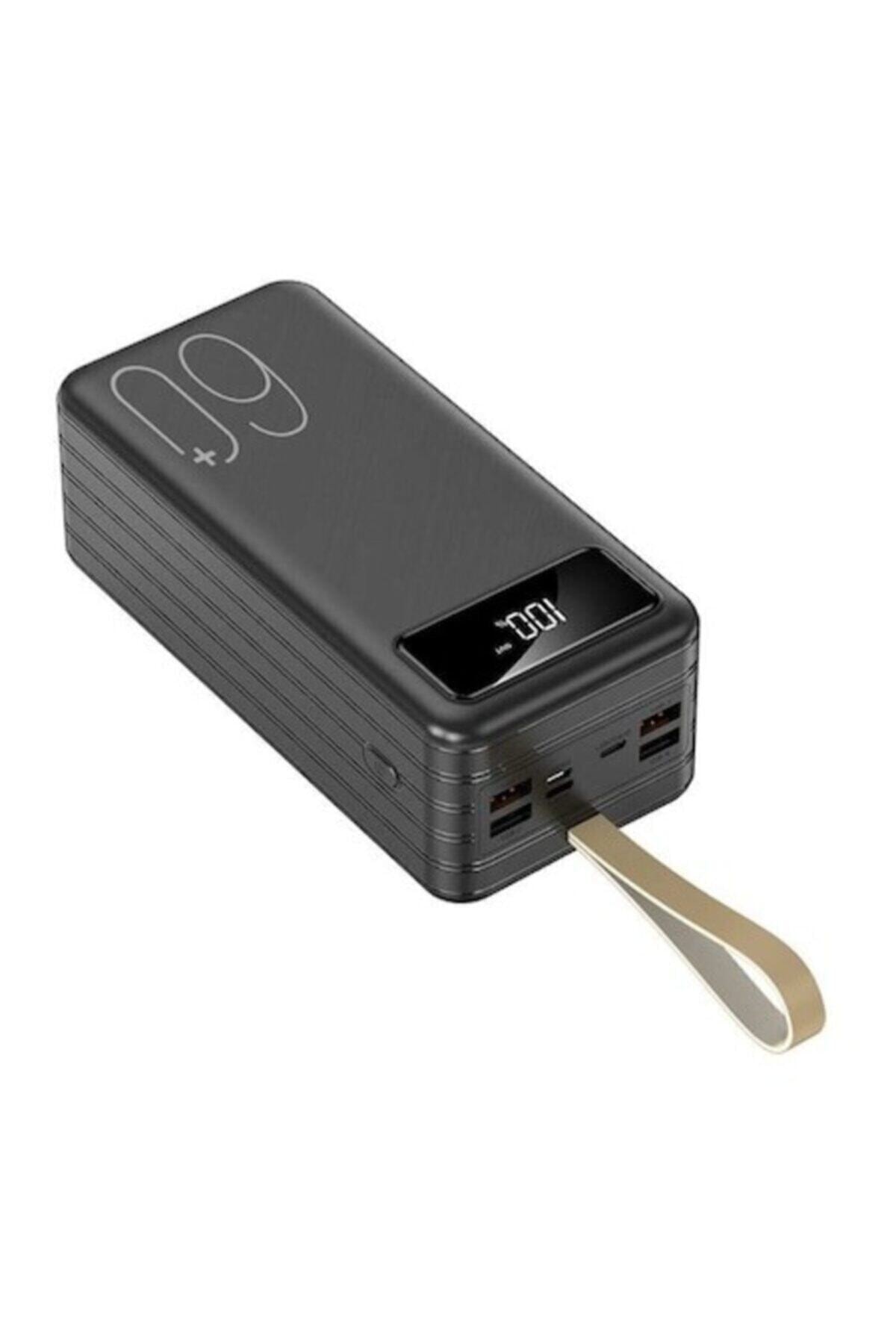 teknosepetim Hızlı Powerbank 60.000 Mah. Dev Batarya Gücüyle Fenerli Led Dijital Göstergeli Araç Kamp