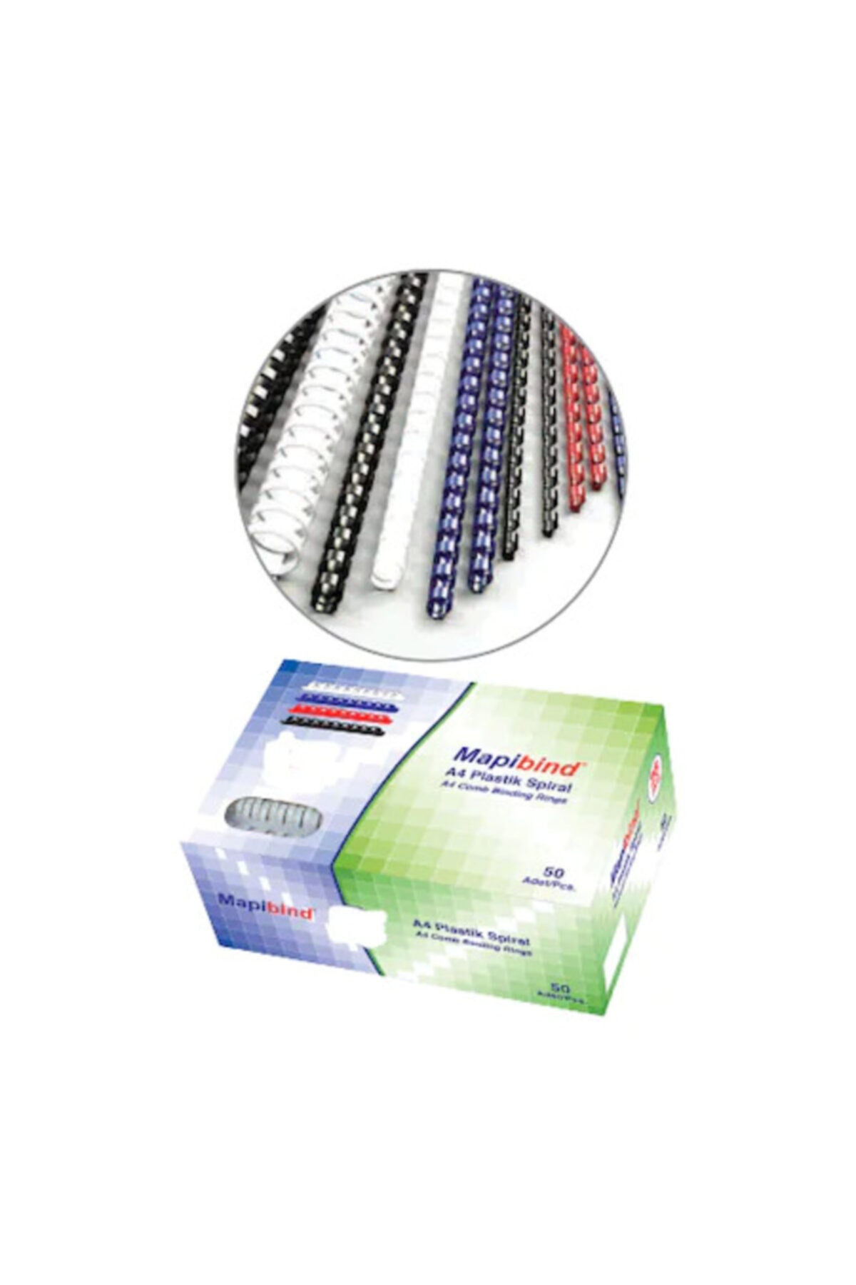MAPİBİND Spiral Plastik 320-380 Sy (50 Li) 38 Mm Beyaz 201 38 00