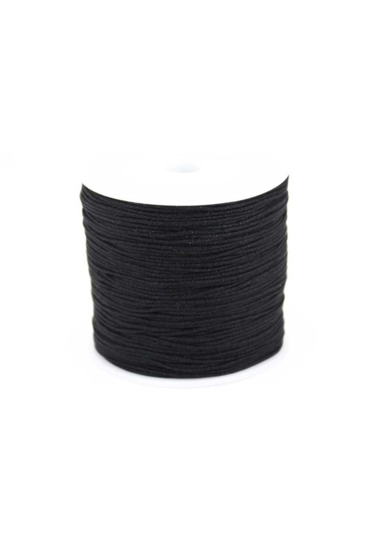 YF STORE 10 Metre - 0.80 Mm, Bileklik Ipi, Siyah Renkli, Paraşüt Ipi, Kod-900
