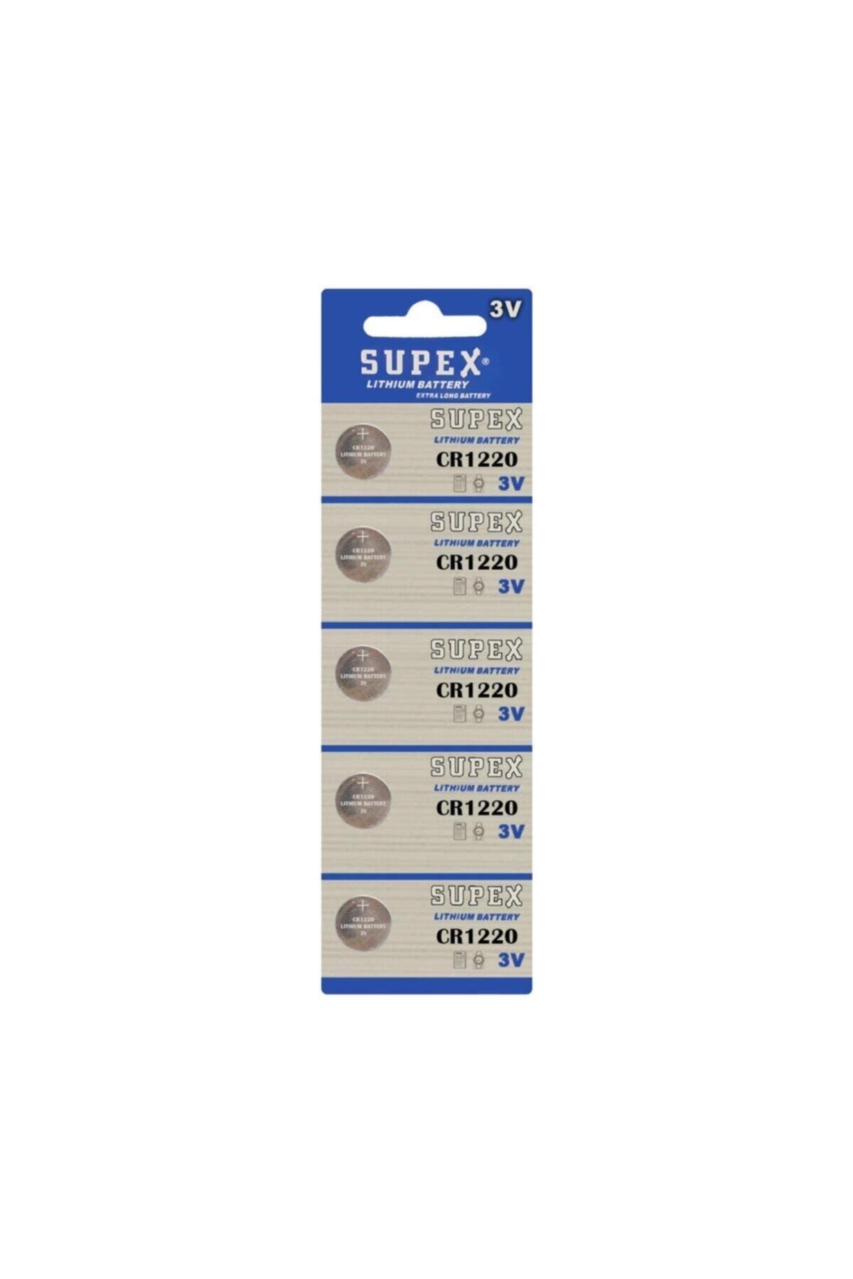 Supex Düğme Pil 3v 1220 Lityum (Beşli Paket) Cr-1220