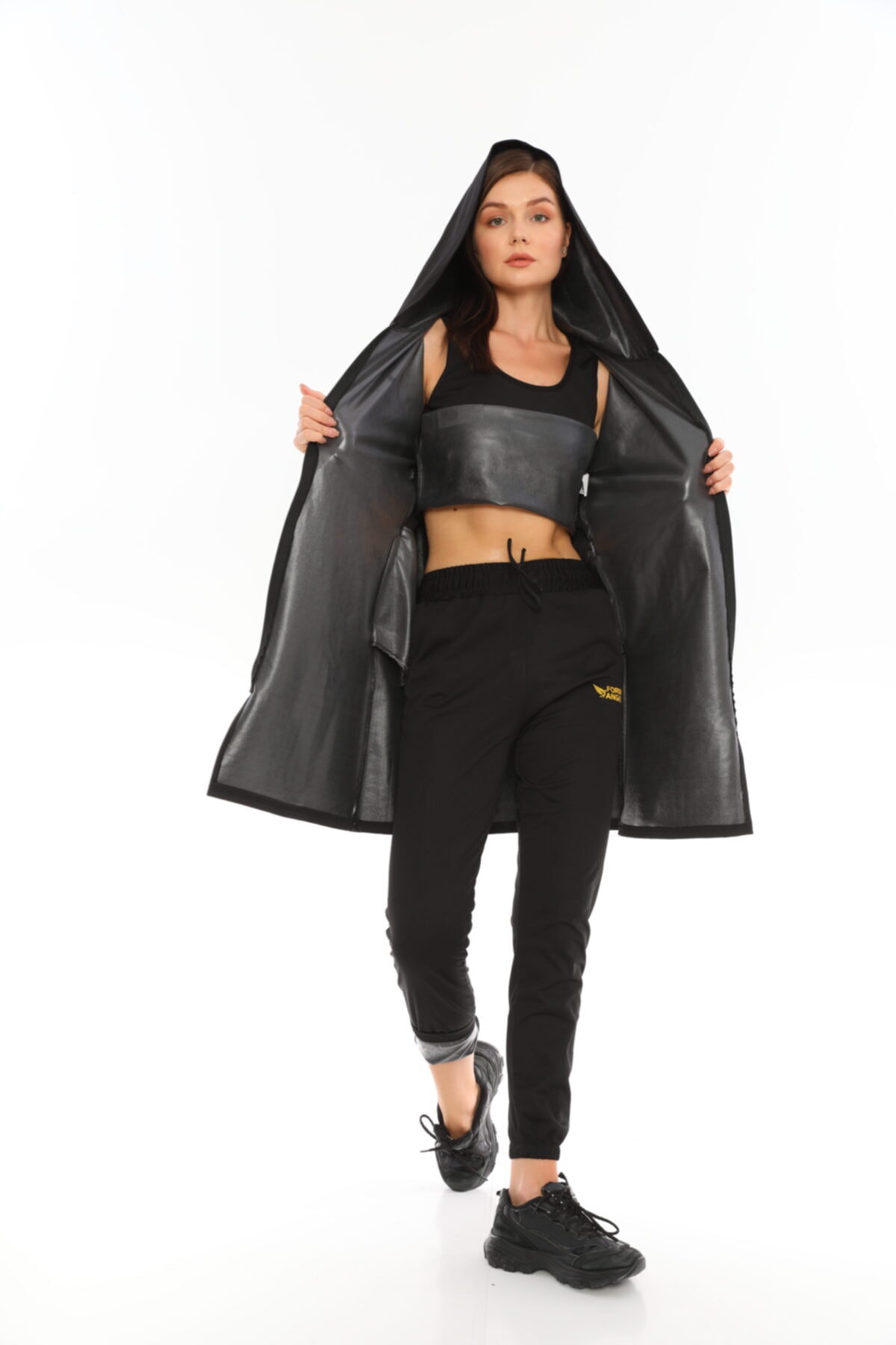 secret moda Form Angel Battal Boy Tunik Kapşonlu Termal Zayıflama Yağ Yakma Kadın Tunik