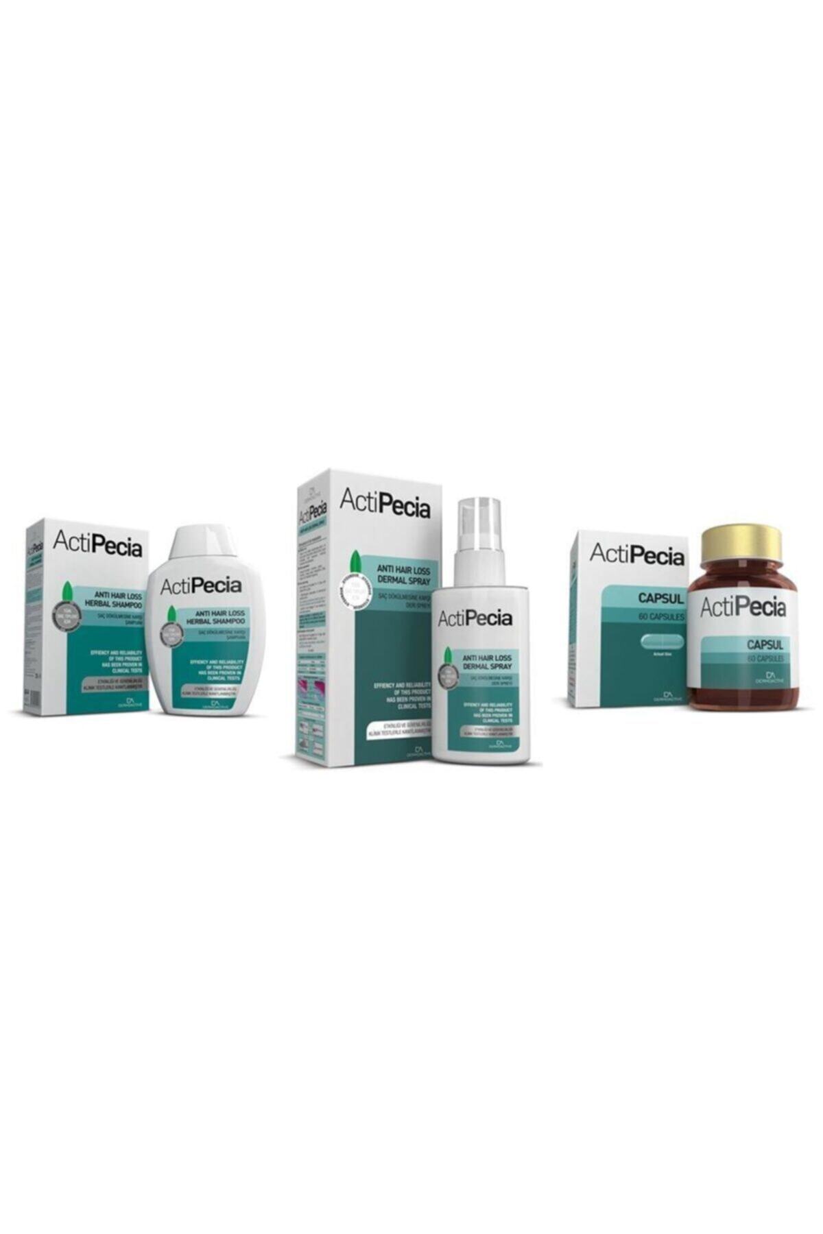 DERMO Actipecia 60 Kapsül+actipecia Shampoo 300 Ml+actipecia Sprey 60 Ml