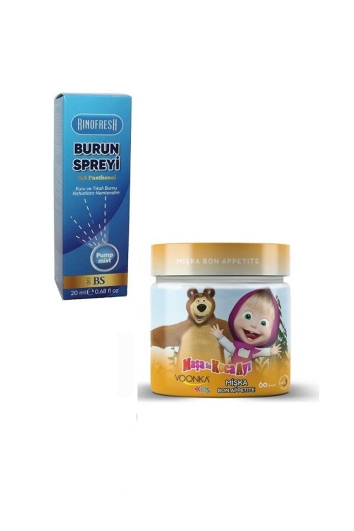 RINOFRESH Panthenol Burun Spreyi 20 Ml + Çocuklar Için Mişka Bon Appetıte 60 Gr