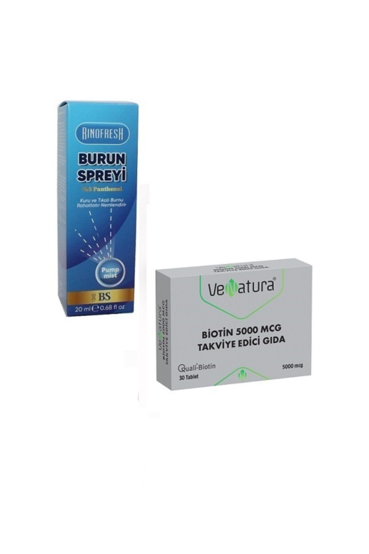RINOFRESH Panthenol Burun Spreyi 20 Ml + Biotin 5000 Mcg 30 Tablet