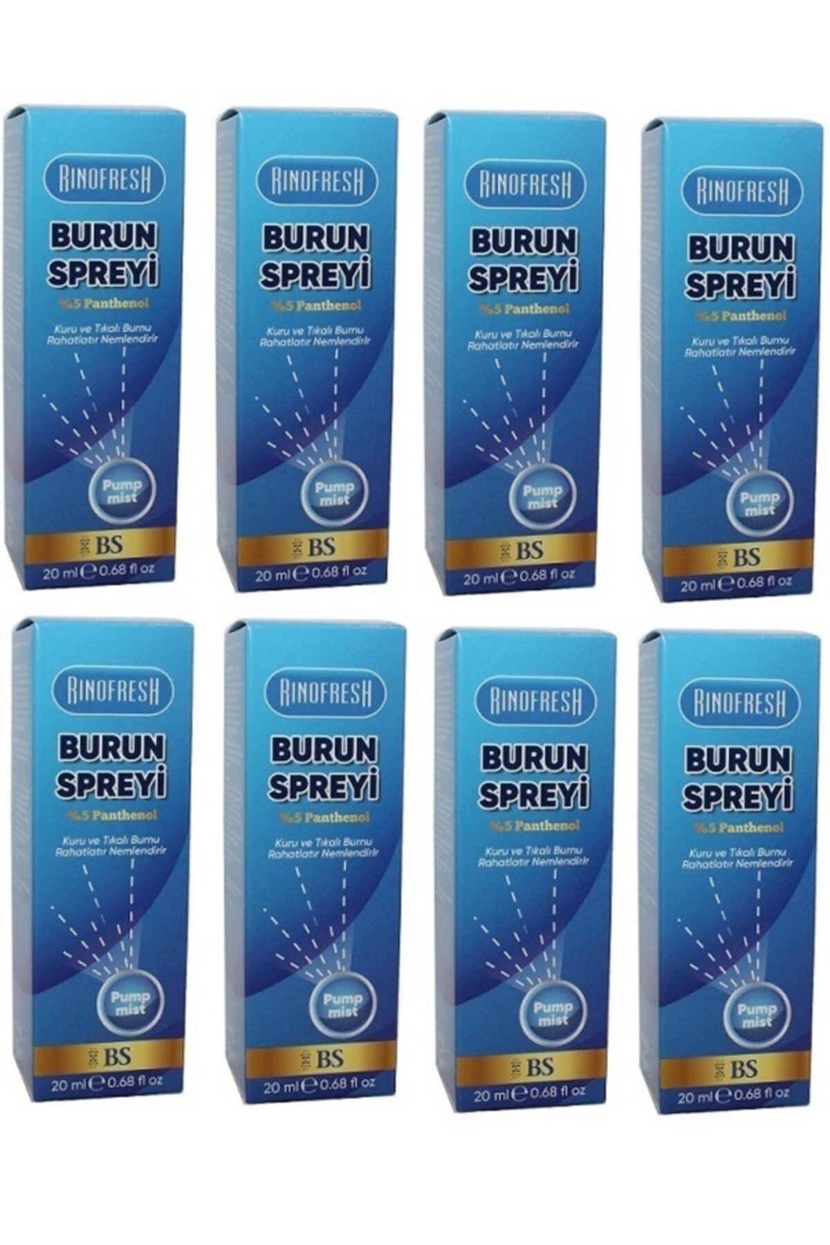 RINOFRESH Burun Tıkanıklığı, Sinüzit Için Rinofresh Panthenol 20 Ml X8