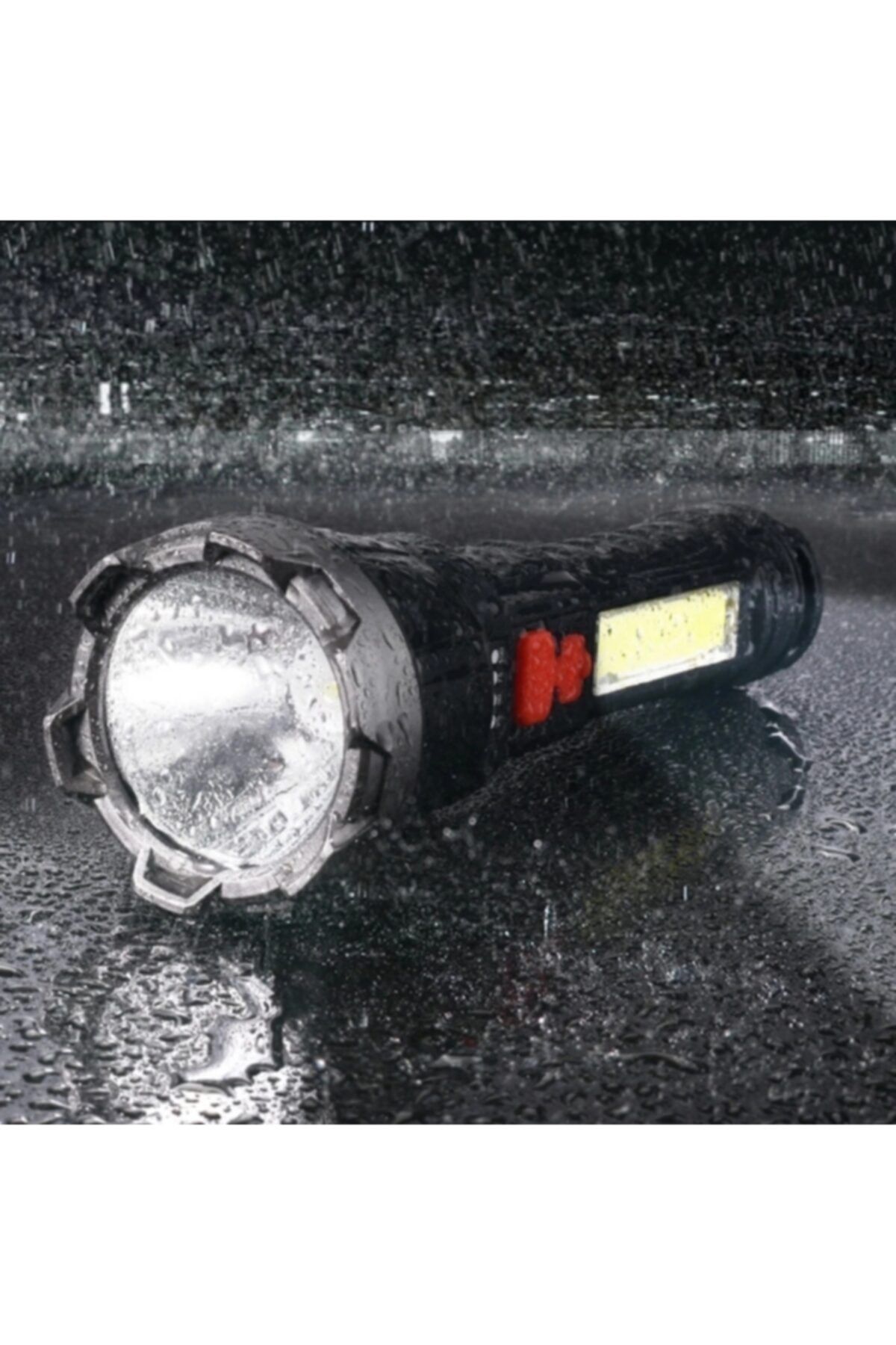 sinerjishop Polizei P-1000 Uzun Menzilli Süper Parlak El Feneri Usb Şarj Edilebilir Cob Led Flaş Güçlü Su Geçirm