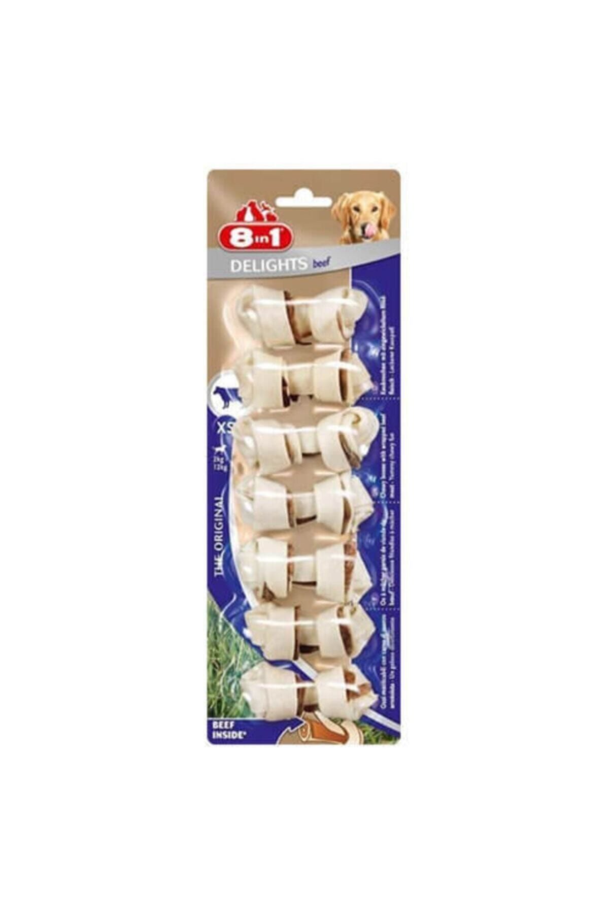 8in1 Delights Bones Biftekli Köpekler Için Ağız Bakım Kemiği Xs 219-0014