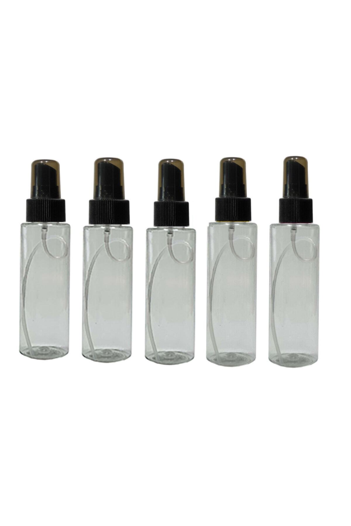 Paradise 5 Adet Boş Sprey Kapaklı Kolonya,dezenfekten,parfüm Siyah Şişe 100 Ml