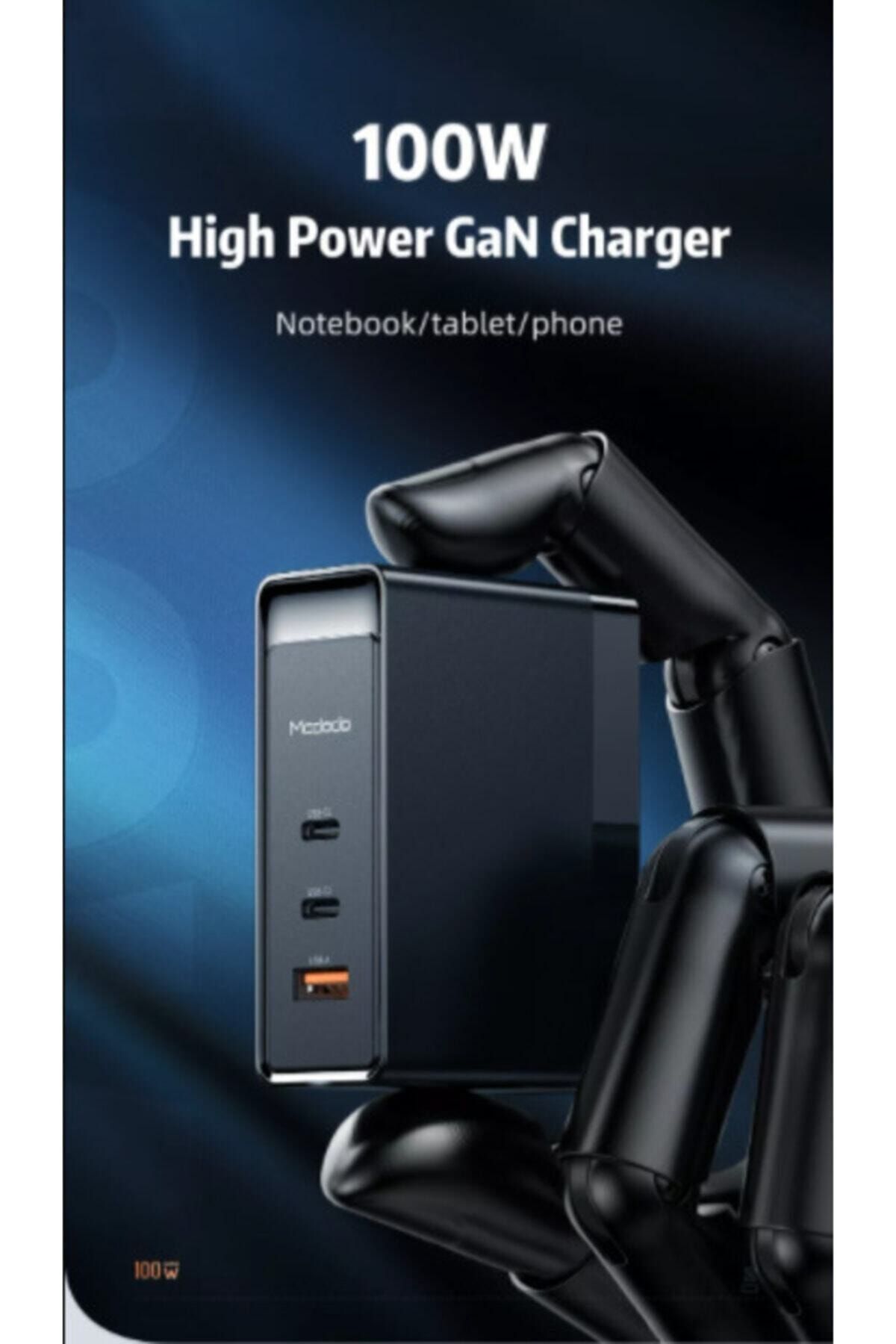 Mcdodo Ch-8101 100w Gan 1usb-2xtype-c Girişli Üniversal Duvar Şarj Adaptörü-siyah