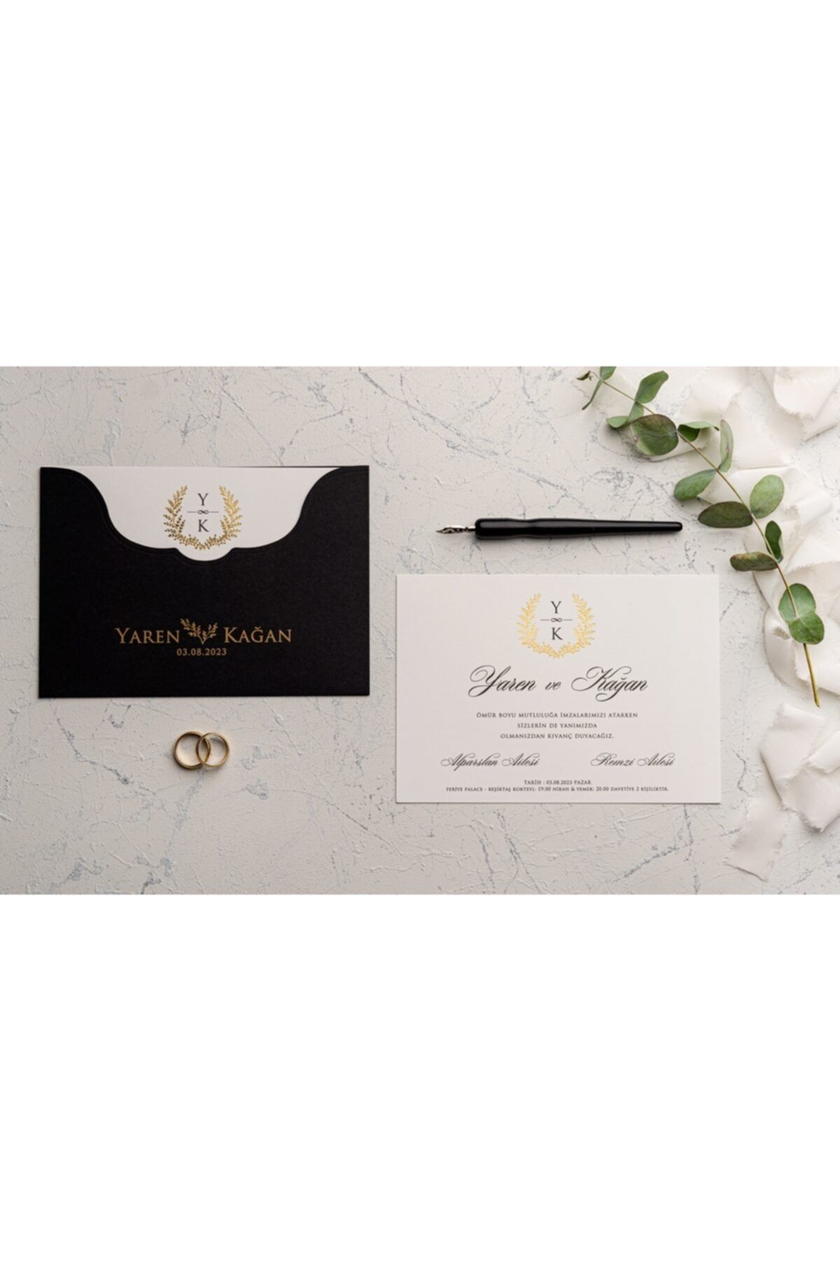 Erdem Düğün,nikah,nişan Davetiyesi 9143 ( 50 Adet )