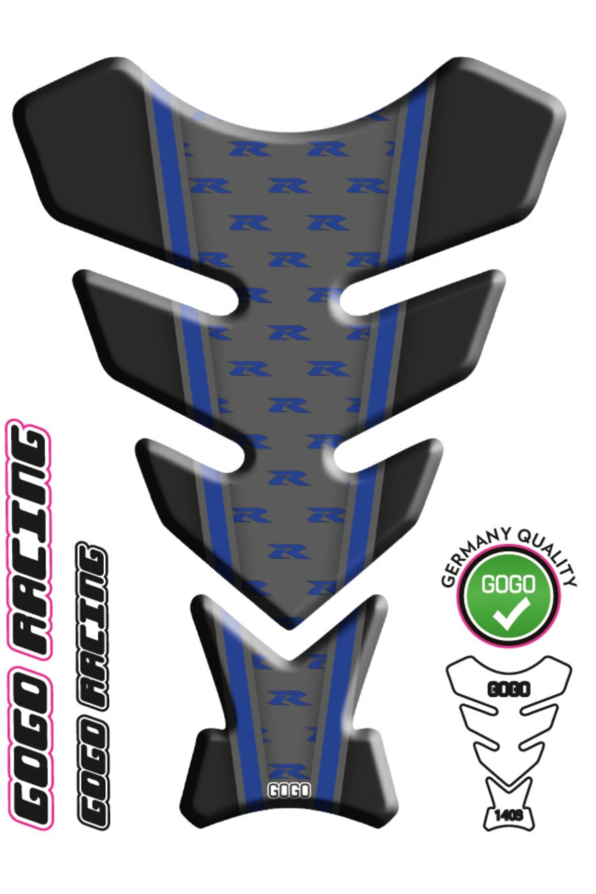 MotoExpressStore R Design Mavi Siyah Universal Tank Pad