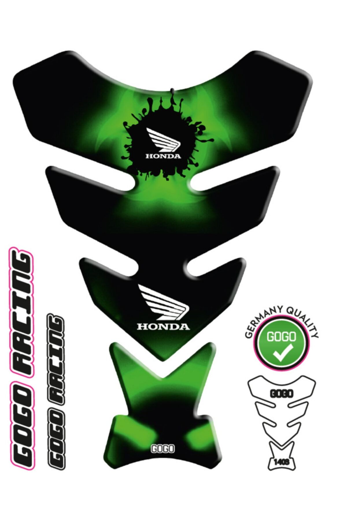 MotoExpressStore Green Honda Universal Tank Pad