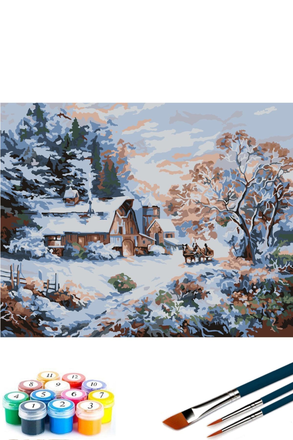 abbara Çerçeveli Sayılarla Boyamahobi Seti 40x50cm Yeni Yıl-3