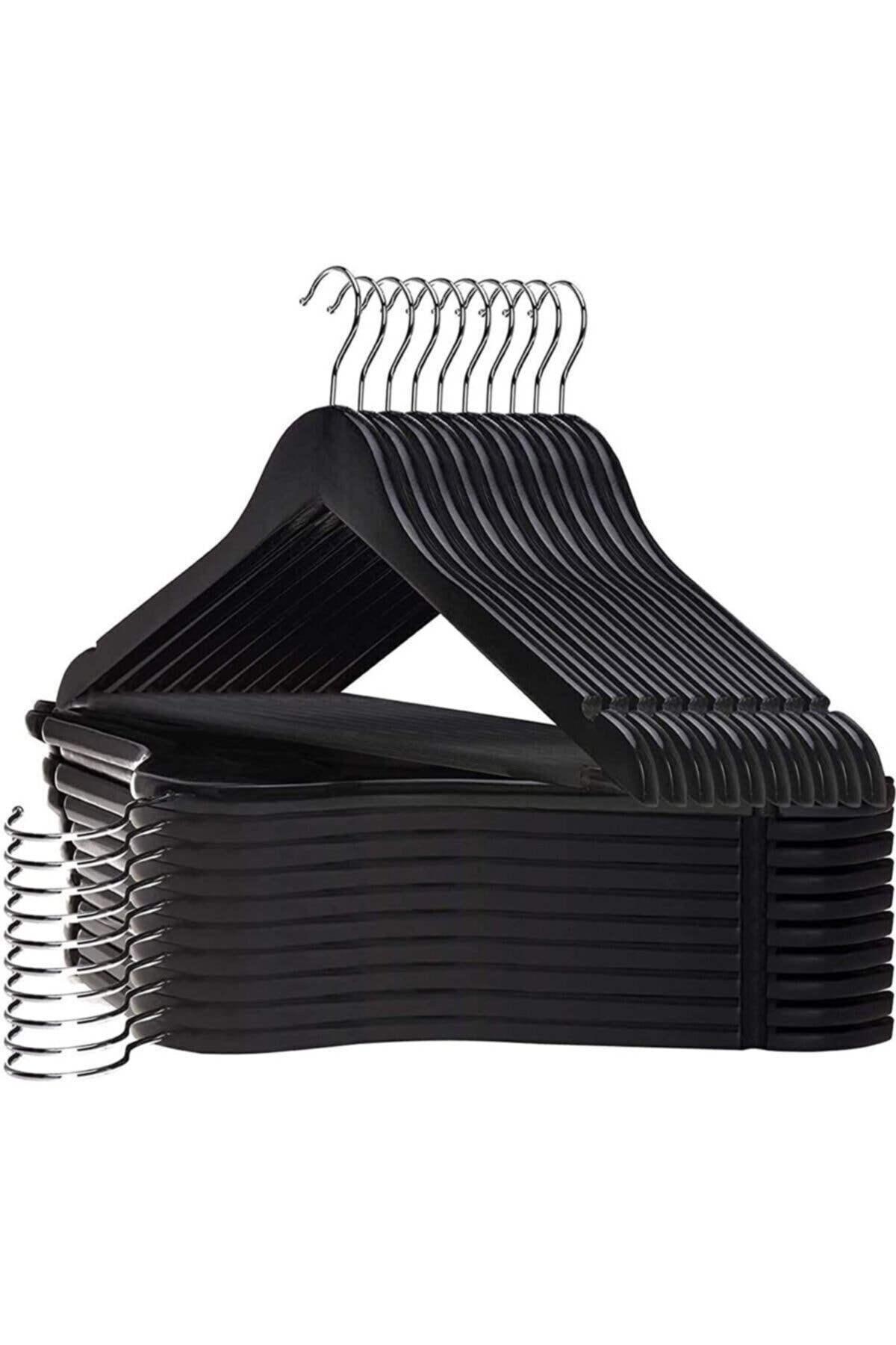 Lira 15 Adet Askılık Siyah Kıyafet - Elbise Askılığı Gömlek Askısı Pantolon Askısı 1.sınıf Kalite