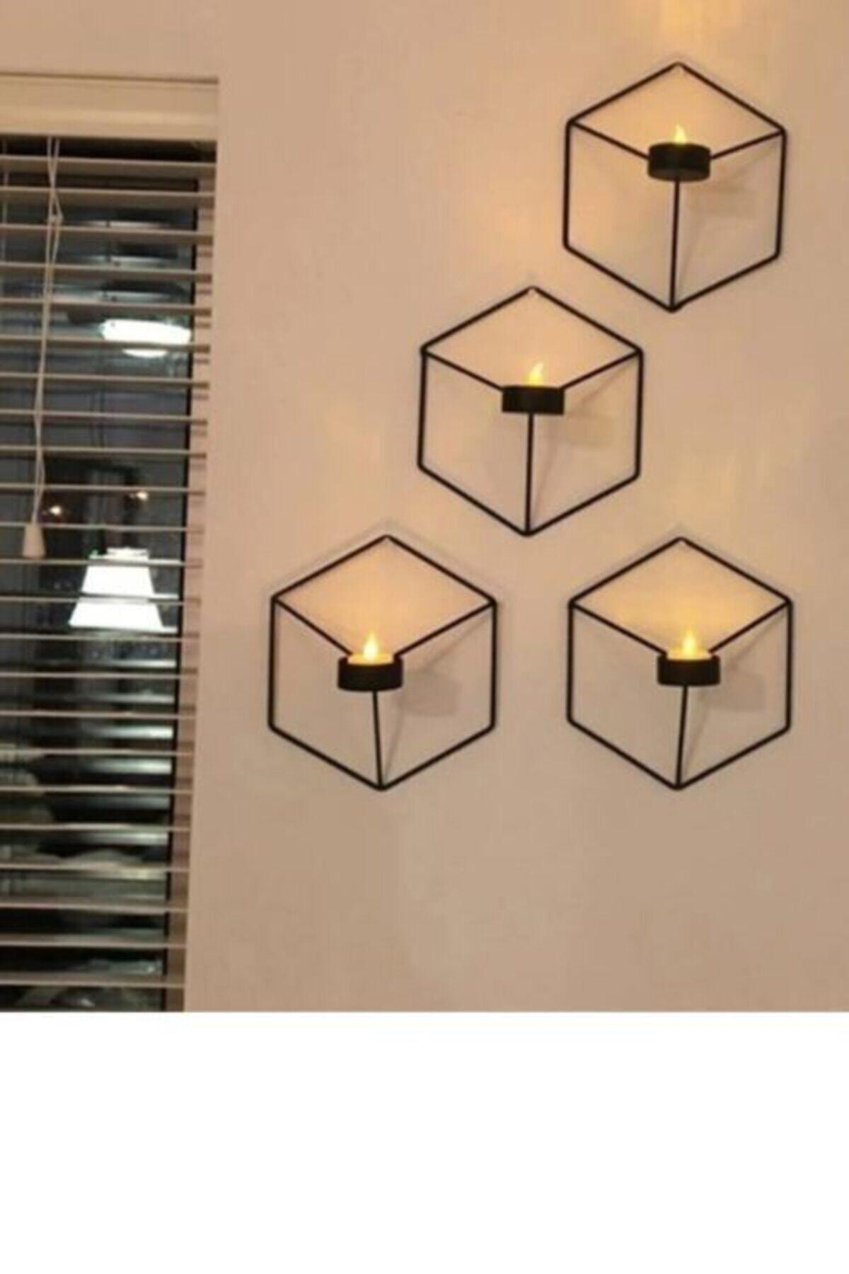 Kitchen Store 3 Adet Mumluk Dekoratif Duvar Mumluğu Aplik Askılık Metal Ferforje Altıgen