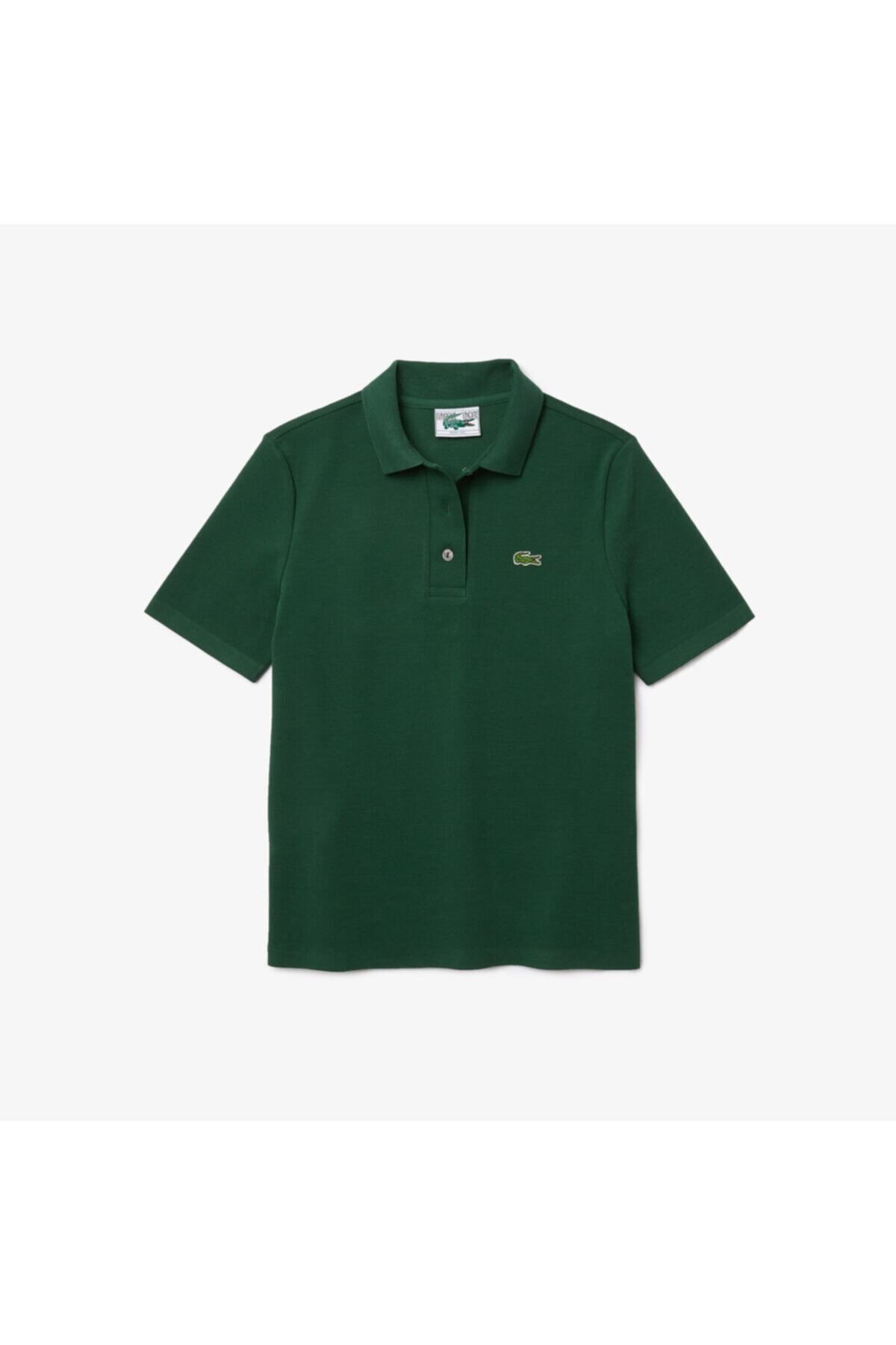 Lacoste Kadın Regular Fit Organik Pamuk Yeşil Polo