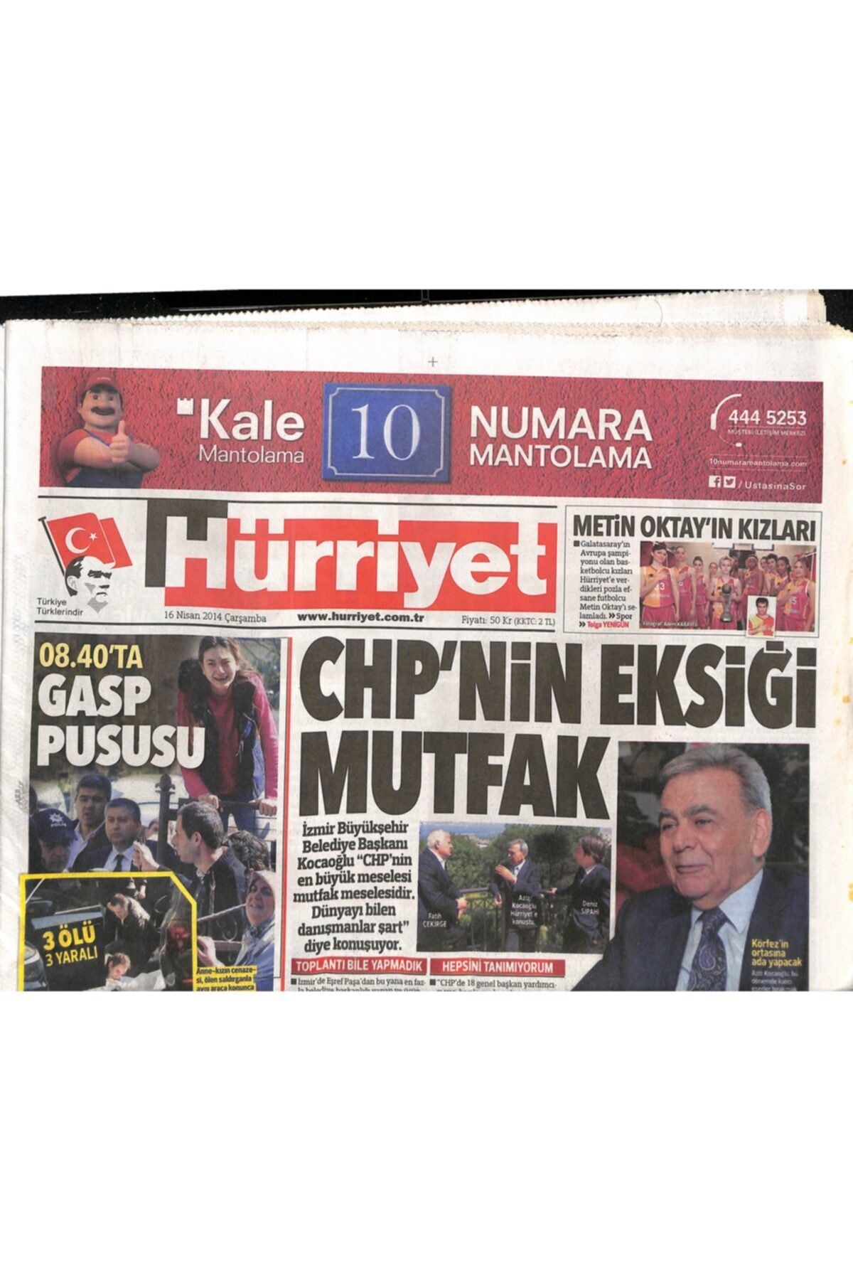 Gökçe Koleksiyon Hürriyet Gazetesi 16 Nisan 2014 - Mansur Yavaş Ittifakı Başardı - Gribi Önleyen Sprey