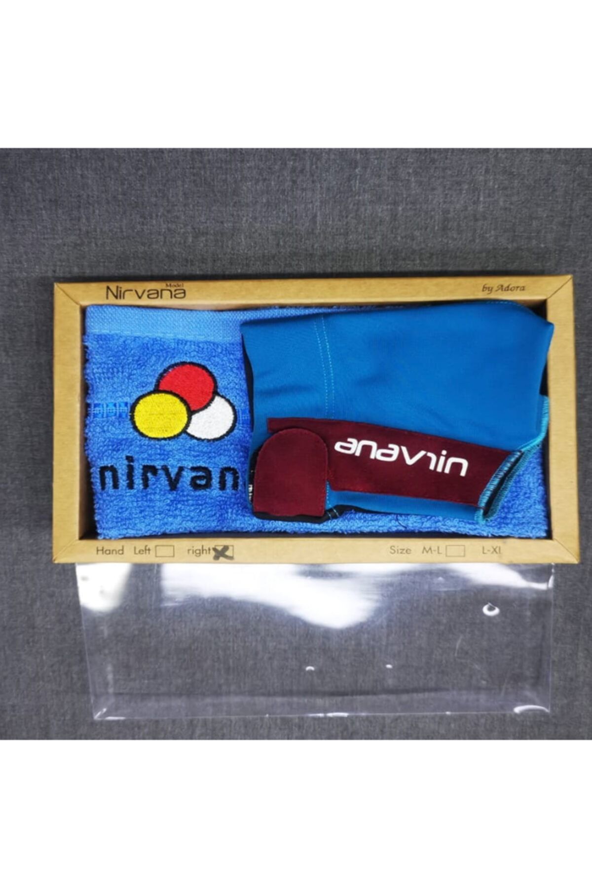 ELİT BİLARDO Özel Kumaş Nirvana Bilardo Eldiveni Havlu Bordo Mavi Sağ El