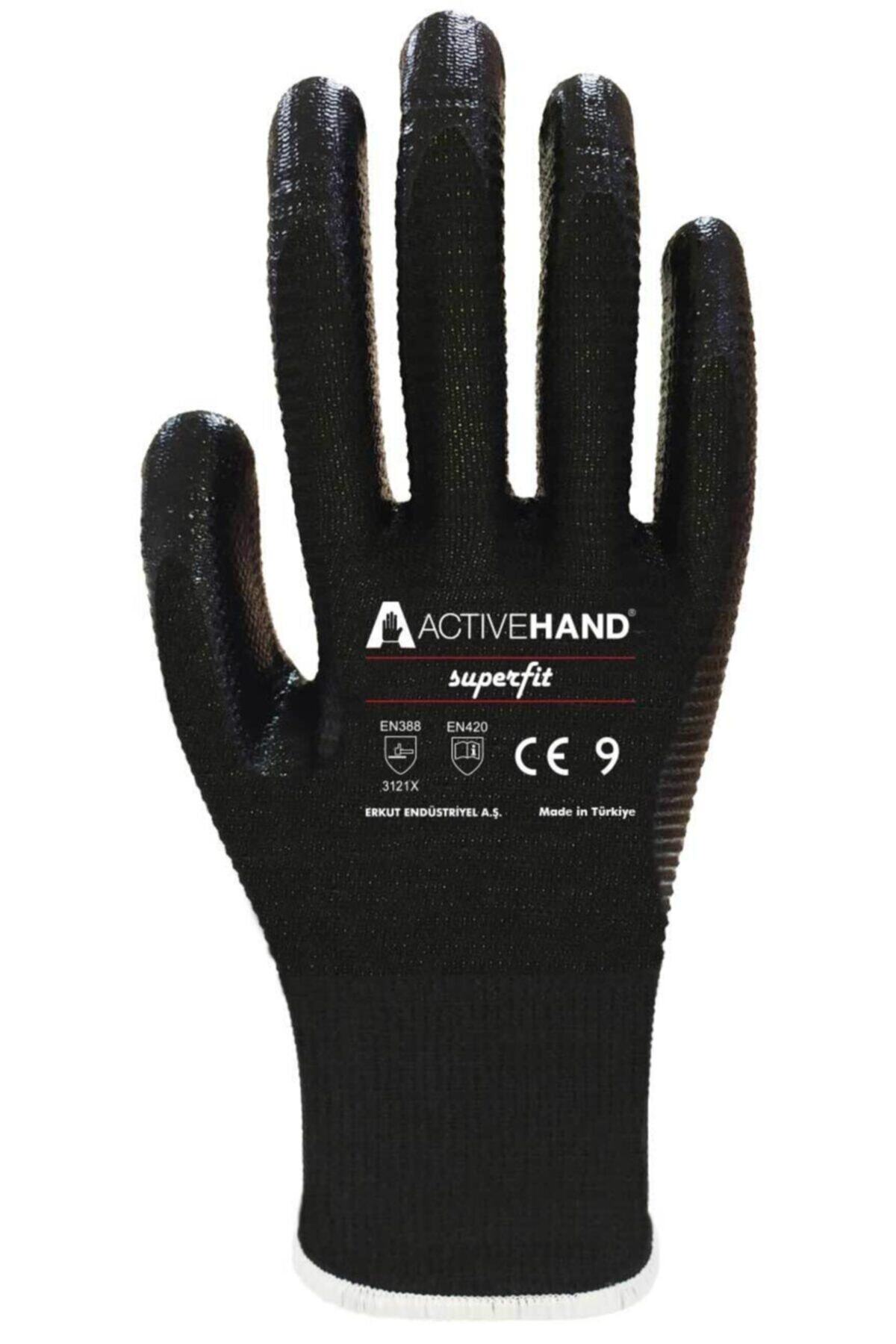 ACTIVEHAND Süperfit Tırtıklı Nitril Eldiven No:10 (10 Çift)