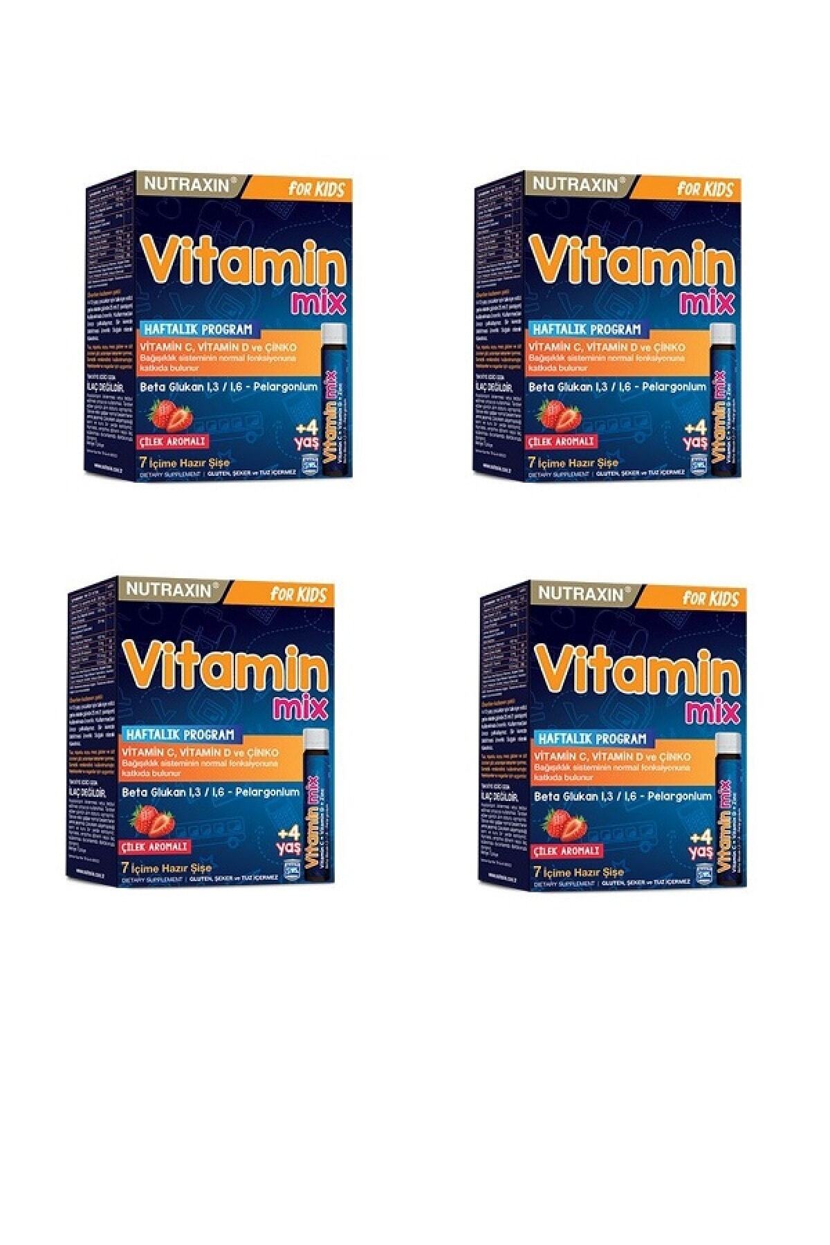 KozmoDünyaAvm Nutraxin Vitamin C, D Ve Çinko Içeren Hazır Şişe *4 Adet