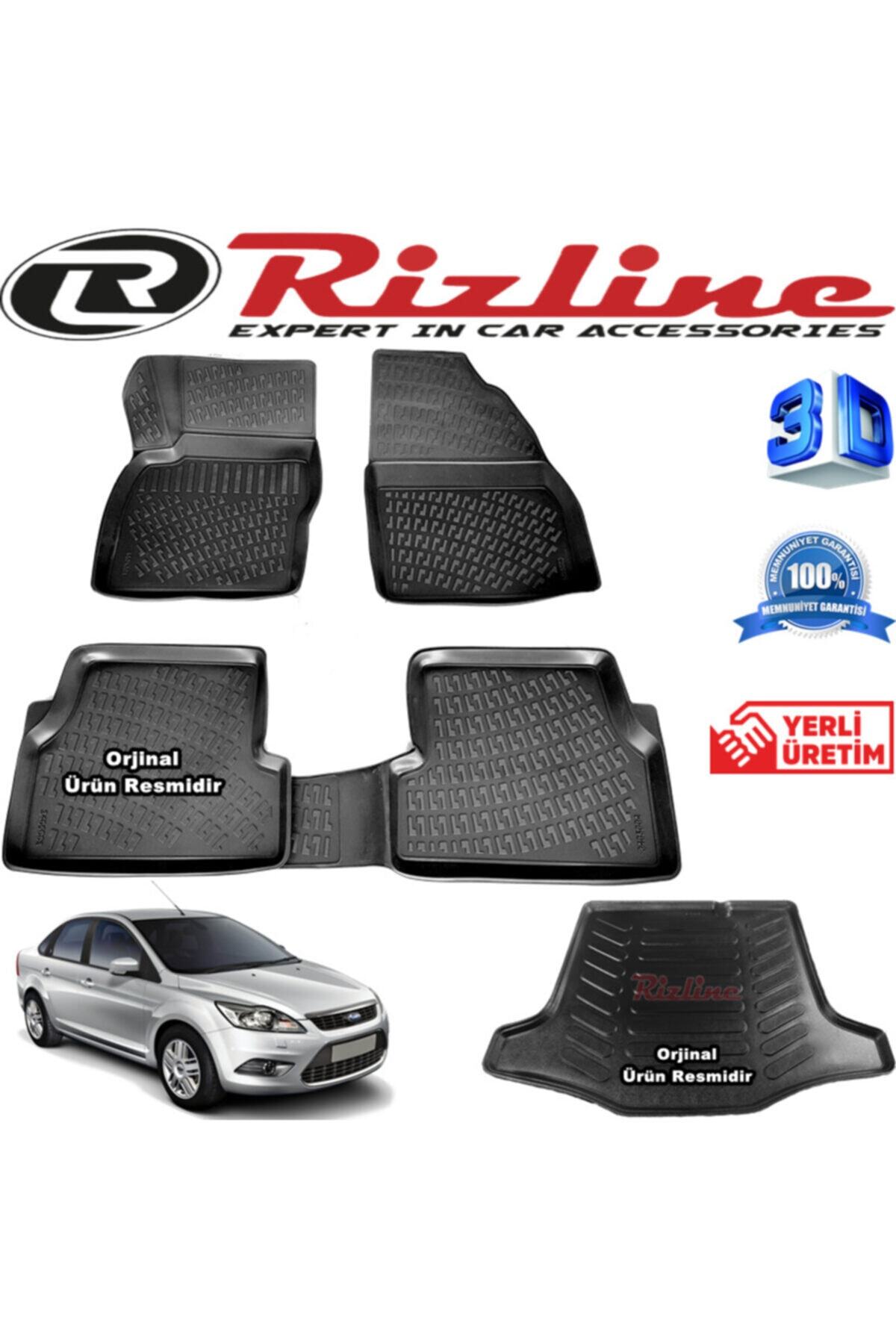 Rizline Ford Focus 2 3d Paspas + 3d Bagaj Havuzu Sedan 2005-2011 Arası Siyah Set