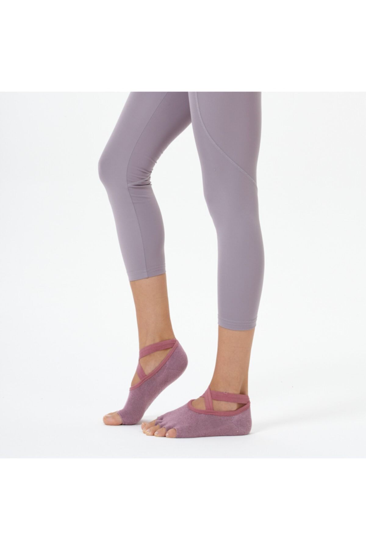 Nui Yoga Gül Kurusu Çapraz Kayışlı Yoga & Pilates Çorabı