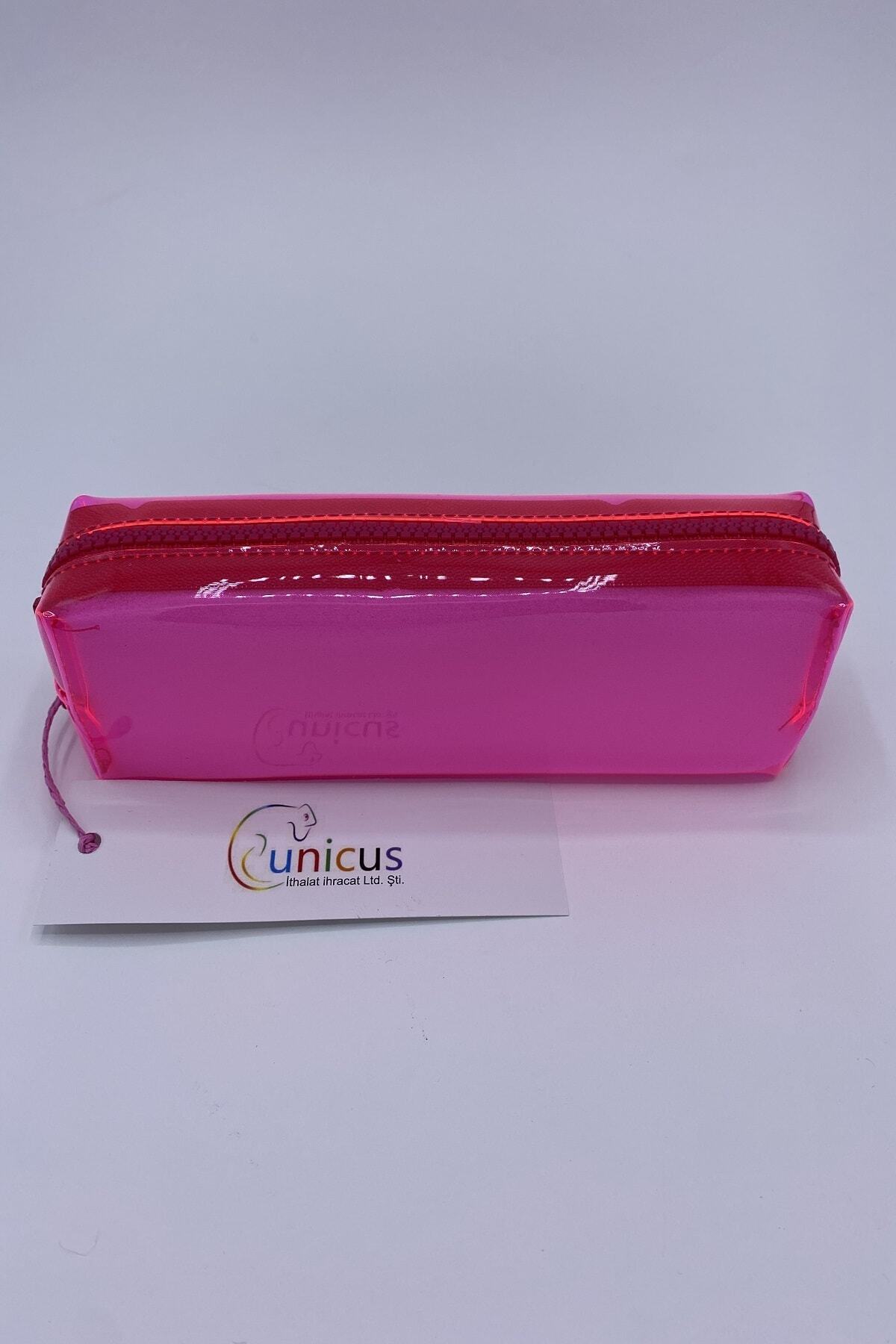 UNICUS Neon Pembe Şeffaf Makyaj Çantası