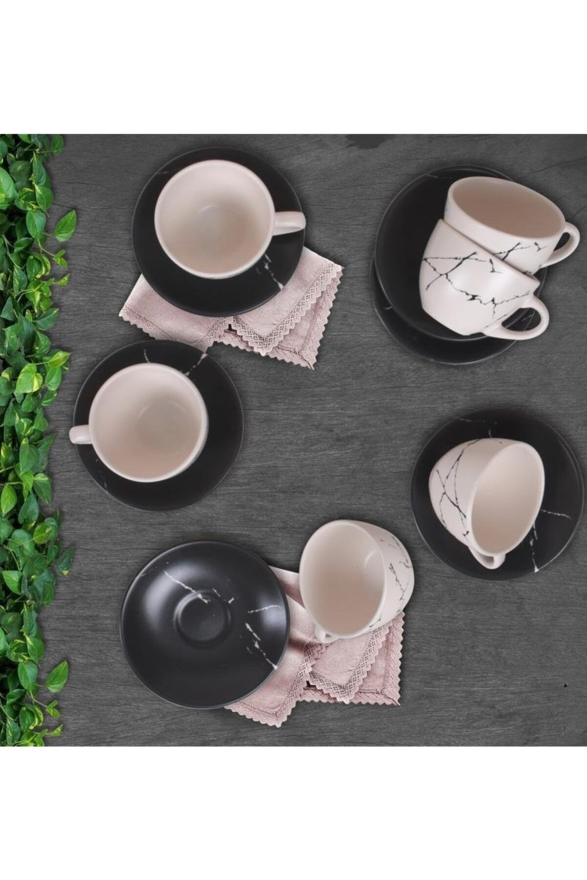 Keramika Marble Çay Takımı