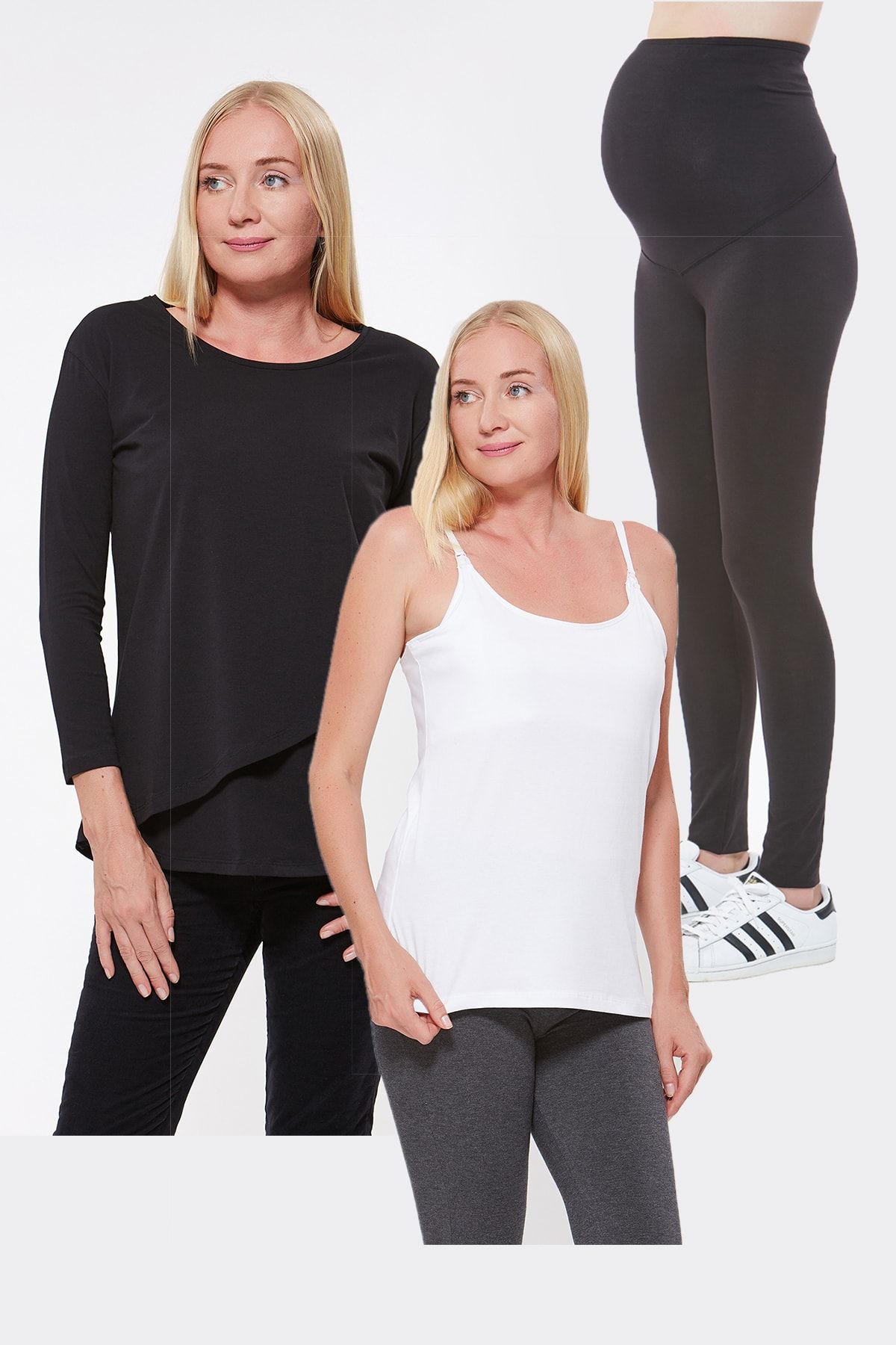 Motherway Siyah Hamile Takım 3 Lü  Paket