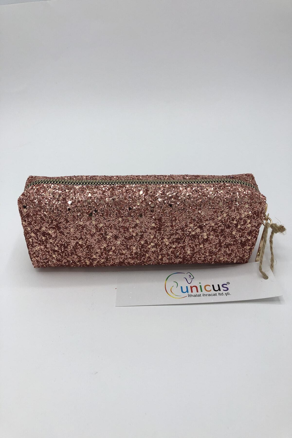 UNICUS Swarovski Taşlı Makyaj Çantası Özel Tasarım Pembe