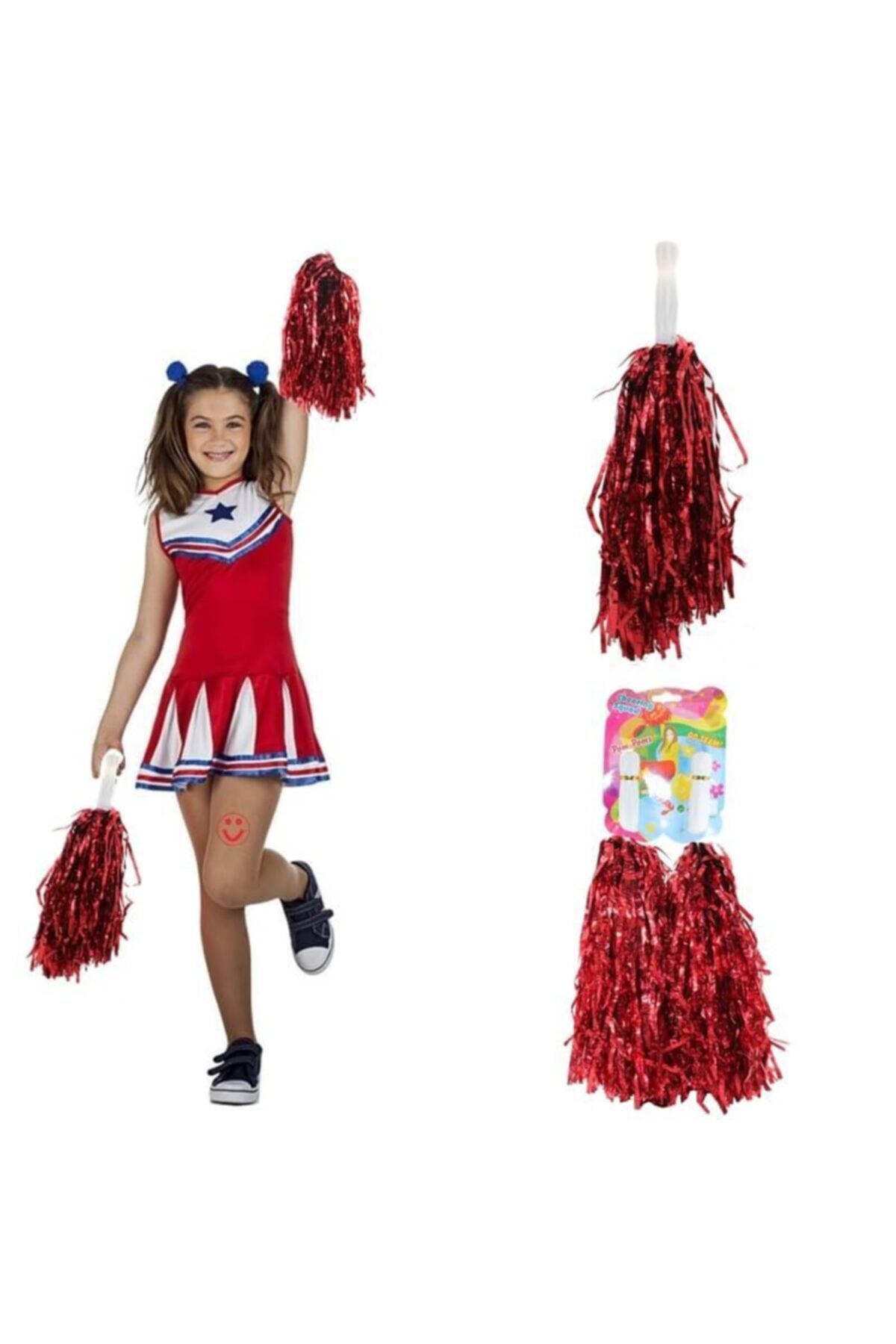 Süsle Baby Party Gösteri Ponponu, Metalize, 2 Adet - 35 Gr - Kırmızı