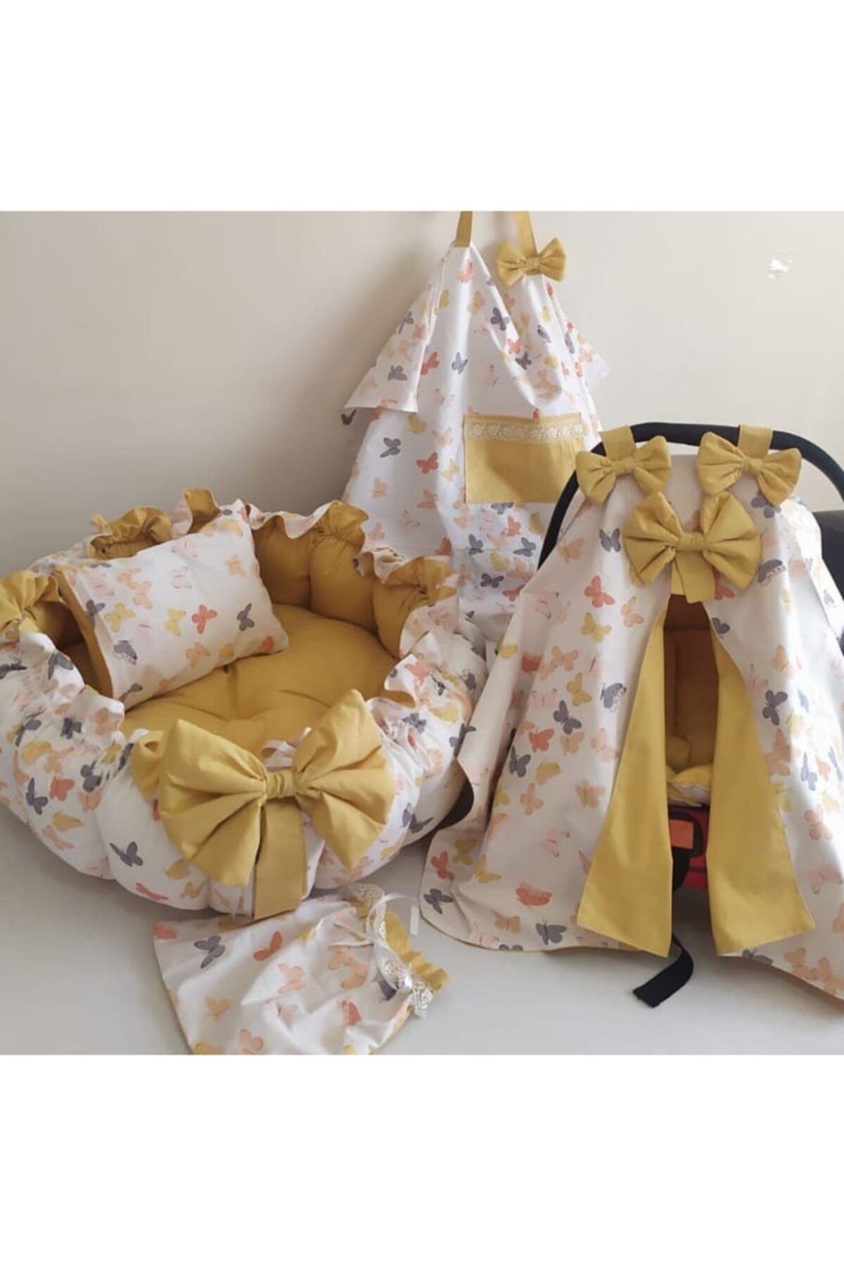 LUMİ Kelebekli Yuvarlak Baybnest Seti