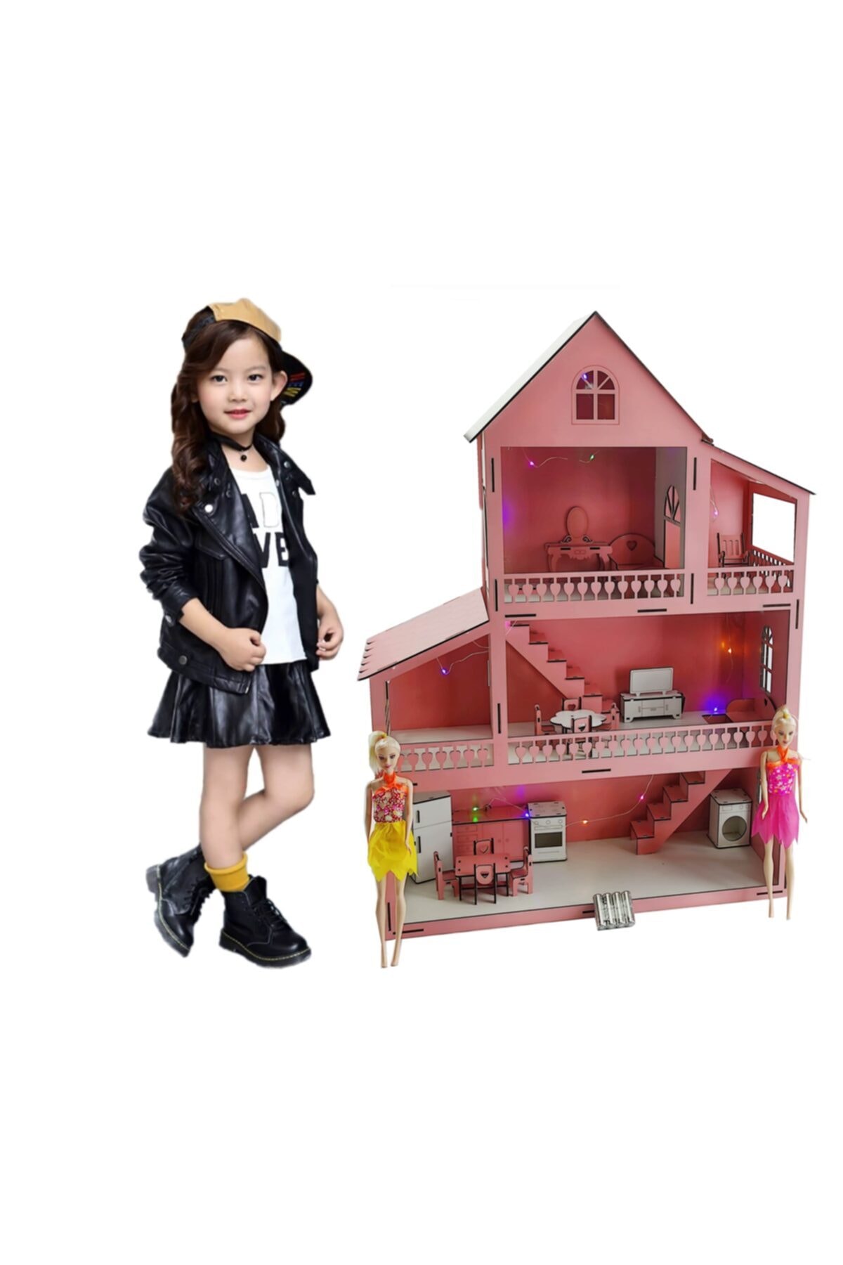 Parstek Pembe Barbie Ev 80 Cm Esyali Montajli Bebek Hediyeli Fiyati Yorumlari Trendyol