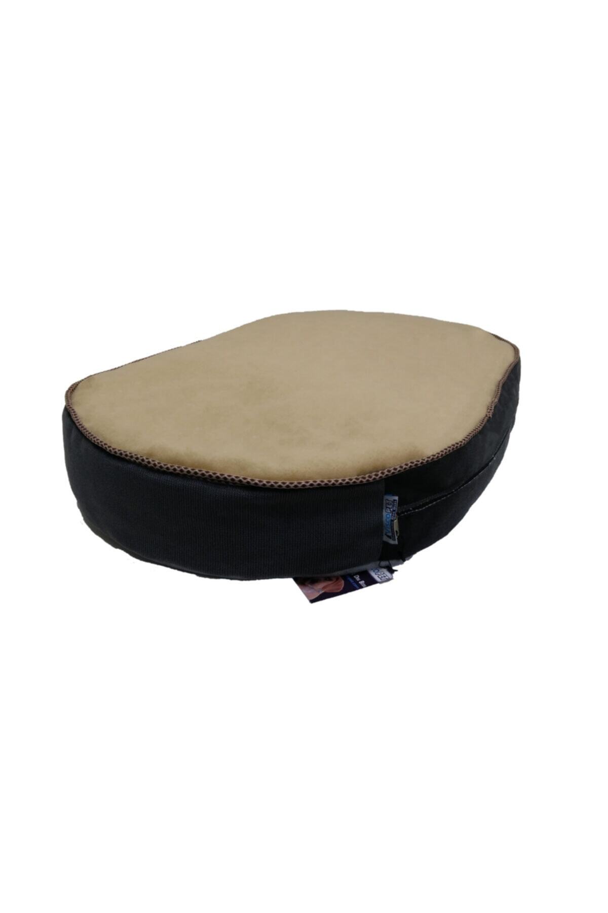 viscopet Açık Kahverengi Premium Visco Dolgulu Yıkanabilir Elips Kedi Köpek Yatağı 60x100x10cm