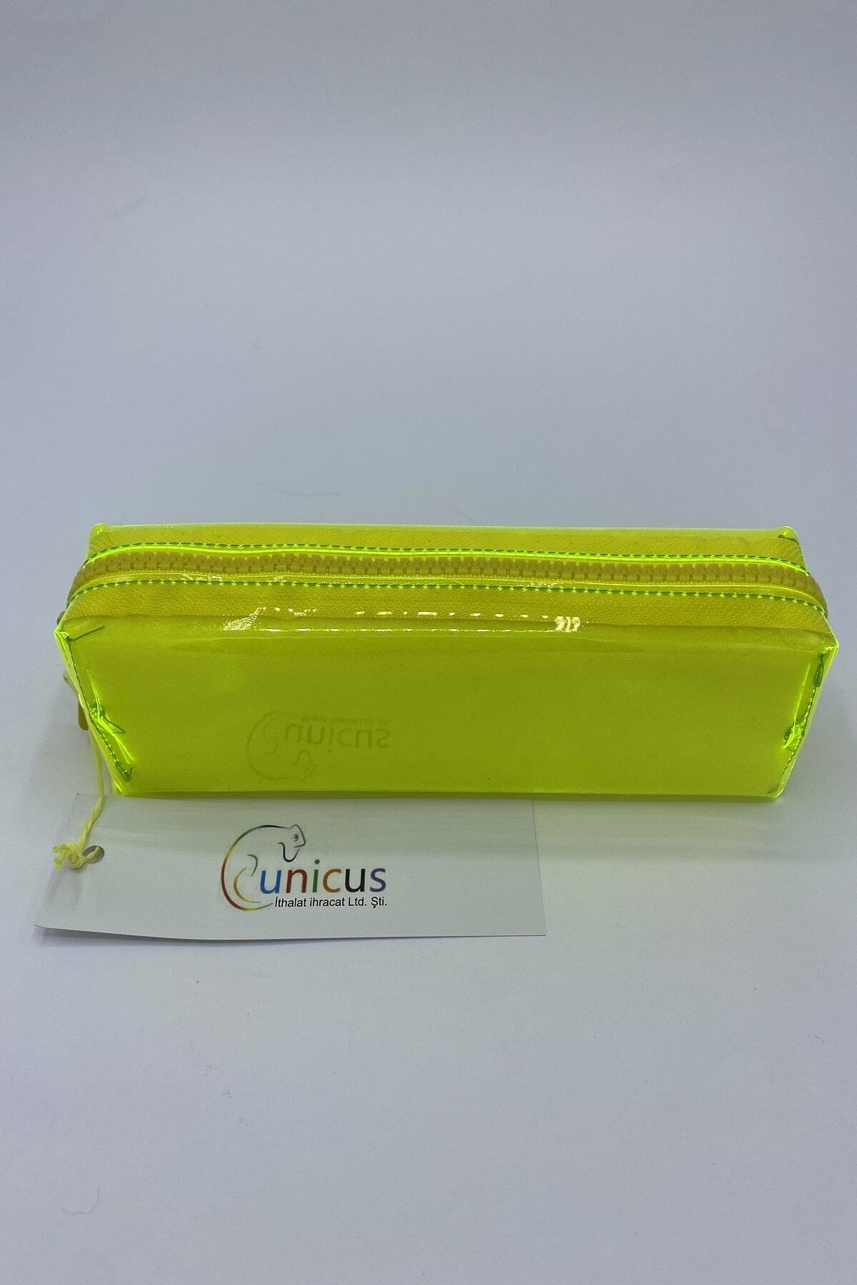 UNICUS Neon Sarı Şeffaf Makyaj Çantası