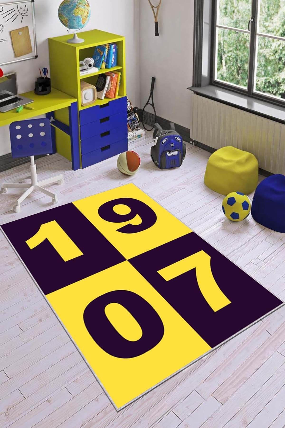 RugViva Kaymaz Tabanlı Halı Çocuk KD61 Fenerbahce