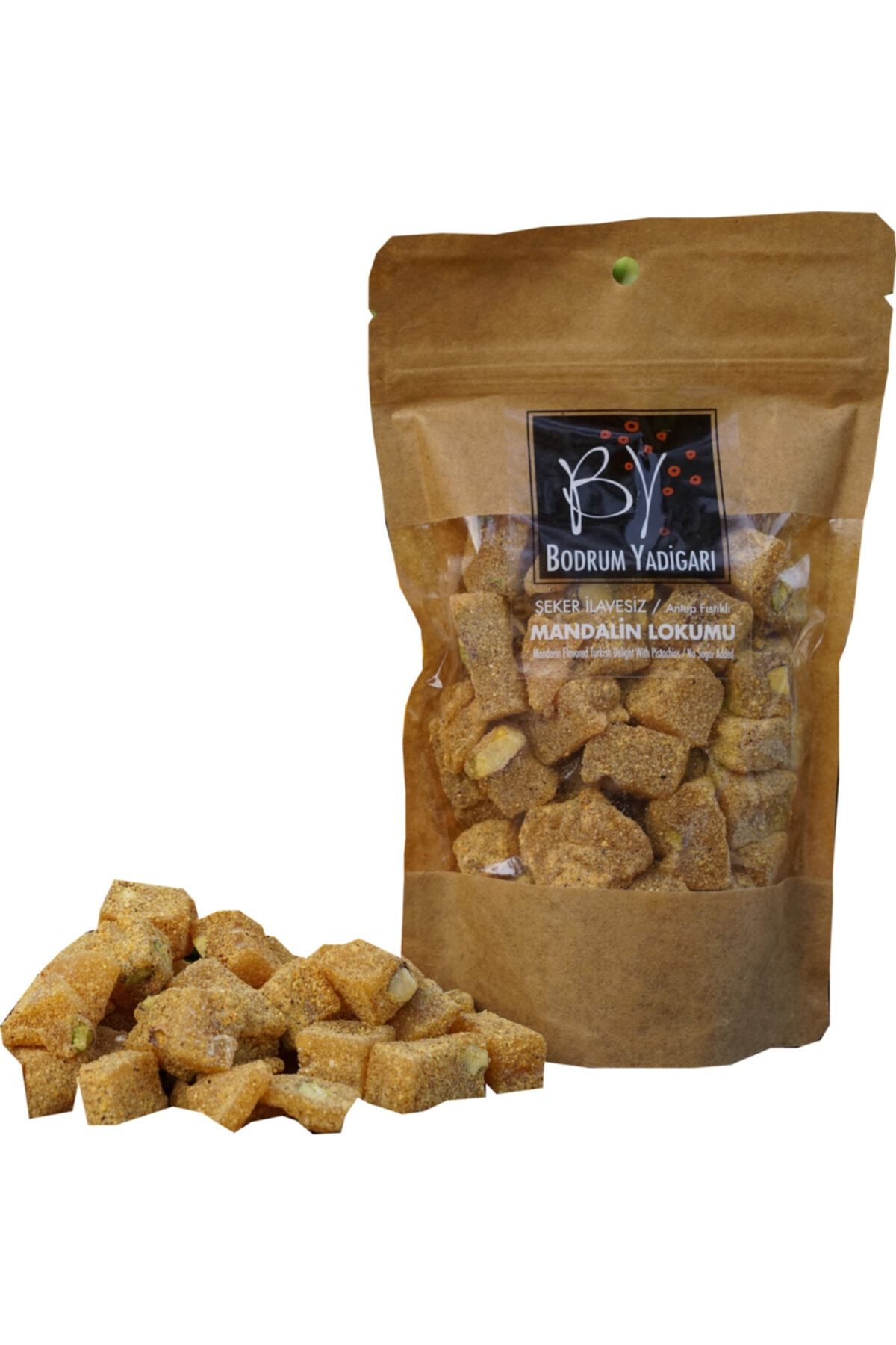 Bodrum Yadigarı Şeker Ilavesiz Antep Fıstıklı Mandalin Lokumu 200gr