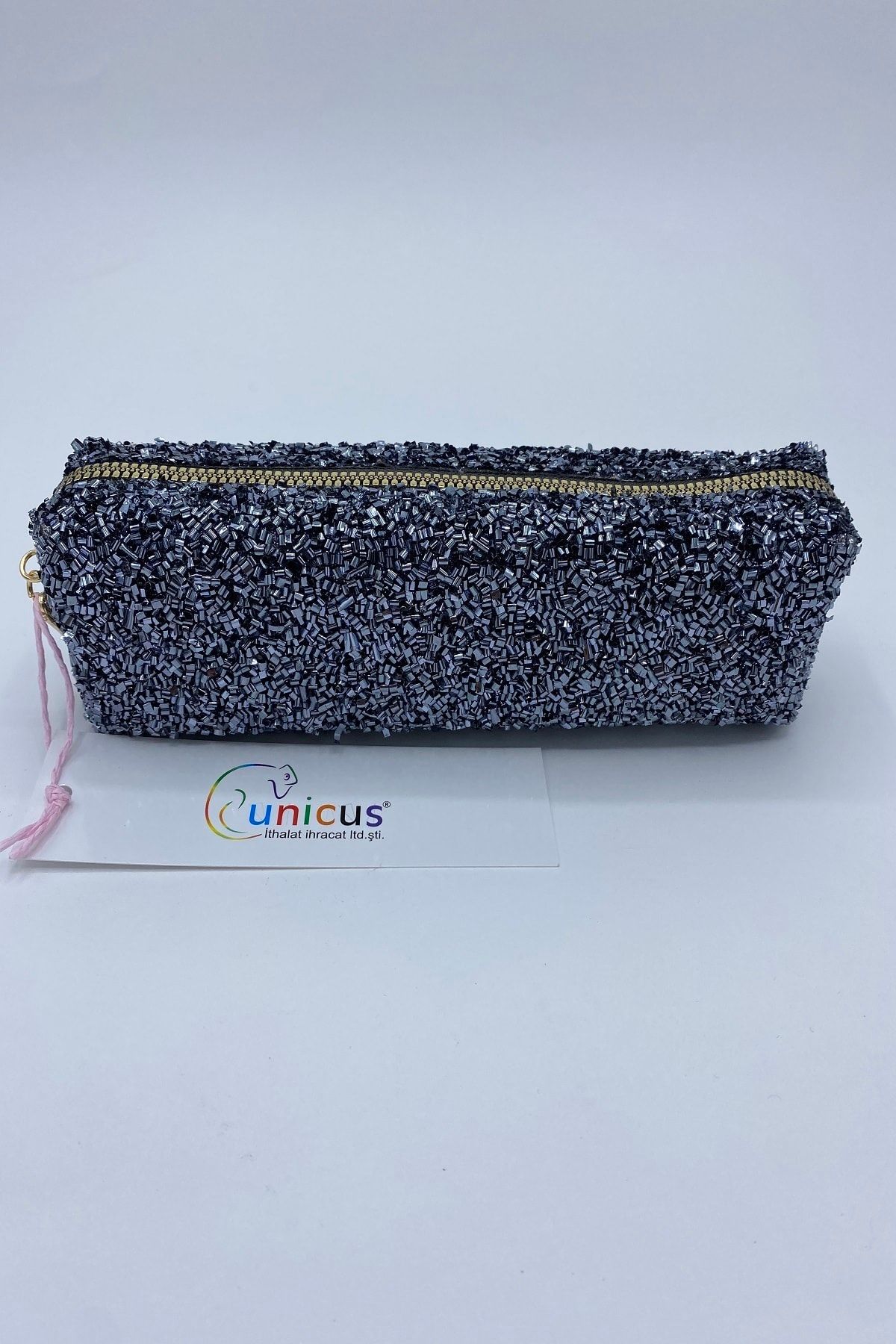 UNICUS Unisex Mavi Puf Desen Özel Tasarım Makyaj Çantası