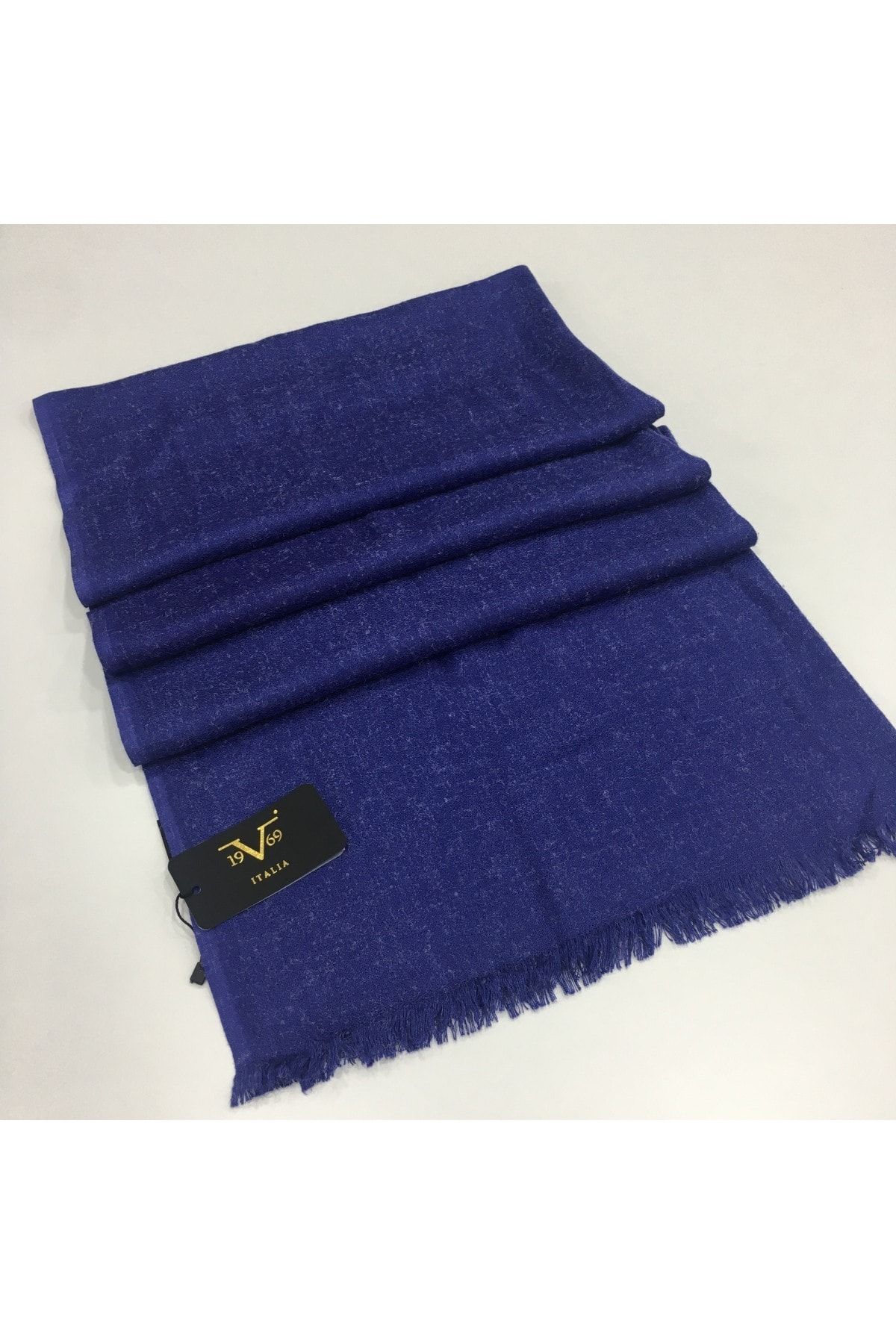 19V69 ITALIA Kadın Lacivert Nappa Şal 75x190 Cm 15201-v06