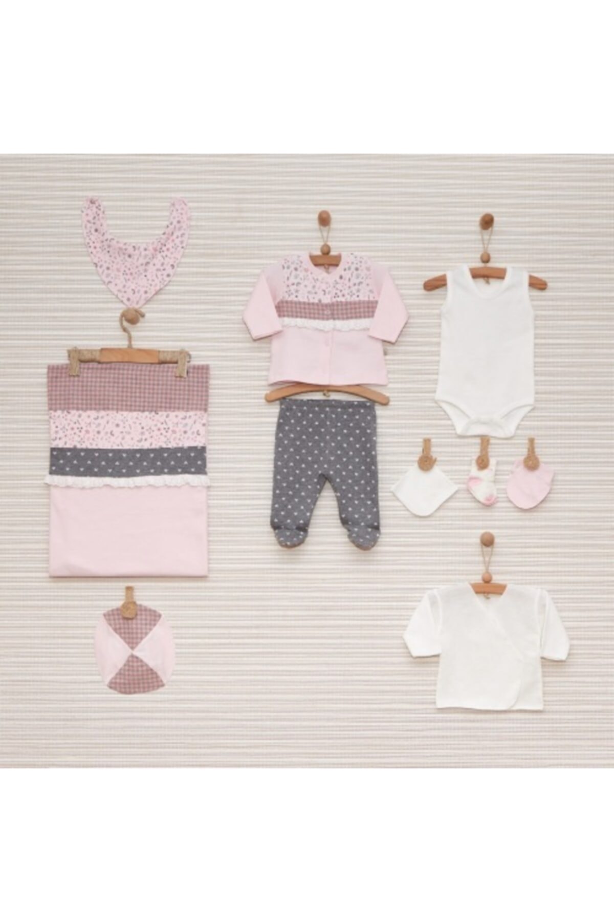 ALZE TEKSTİL Alze Bebbek New Collectıon 10'lu Yeni Doğan Hastane Çıkış Seti
