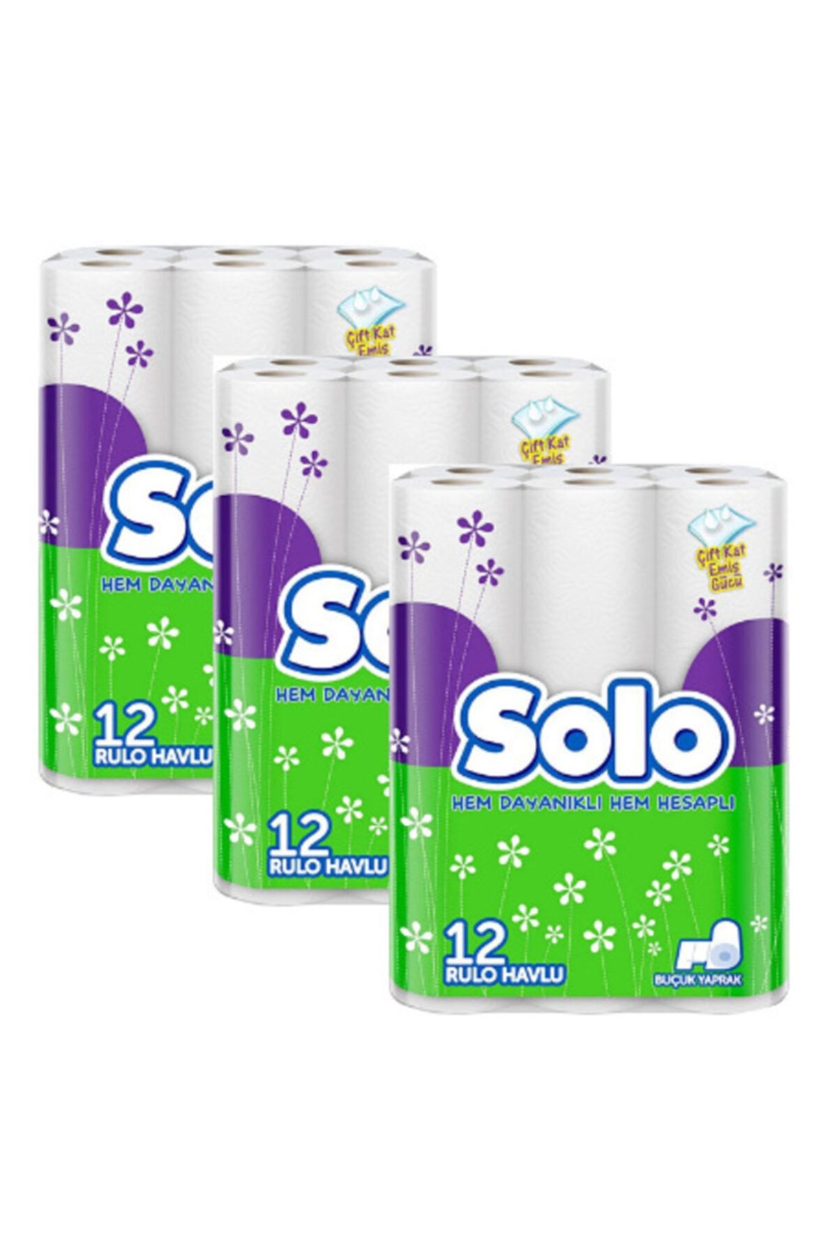 Solo 12 Rulo Kağıt Havlu 3 Paket 36 Rulo