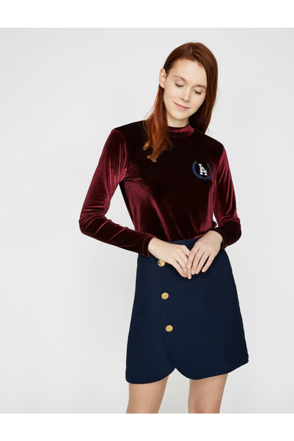 Koton Kadın Bordo T-Shirt