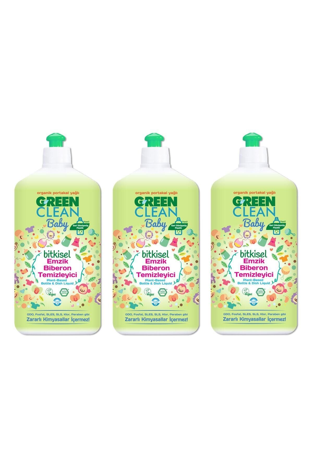 Green Clean Baby Organik Portakal Yağlı 500ml 3'lü Bitkisel Emzik Biberon Temizleyici